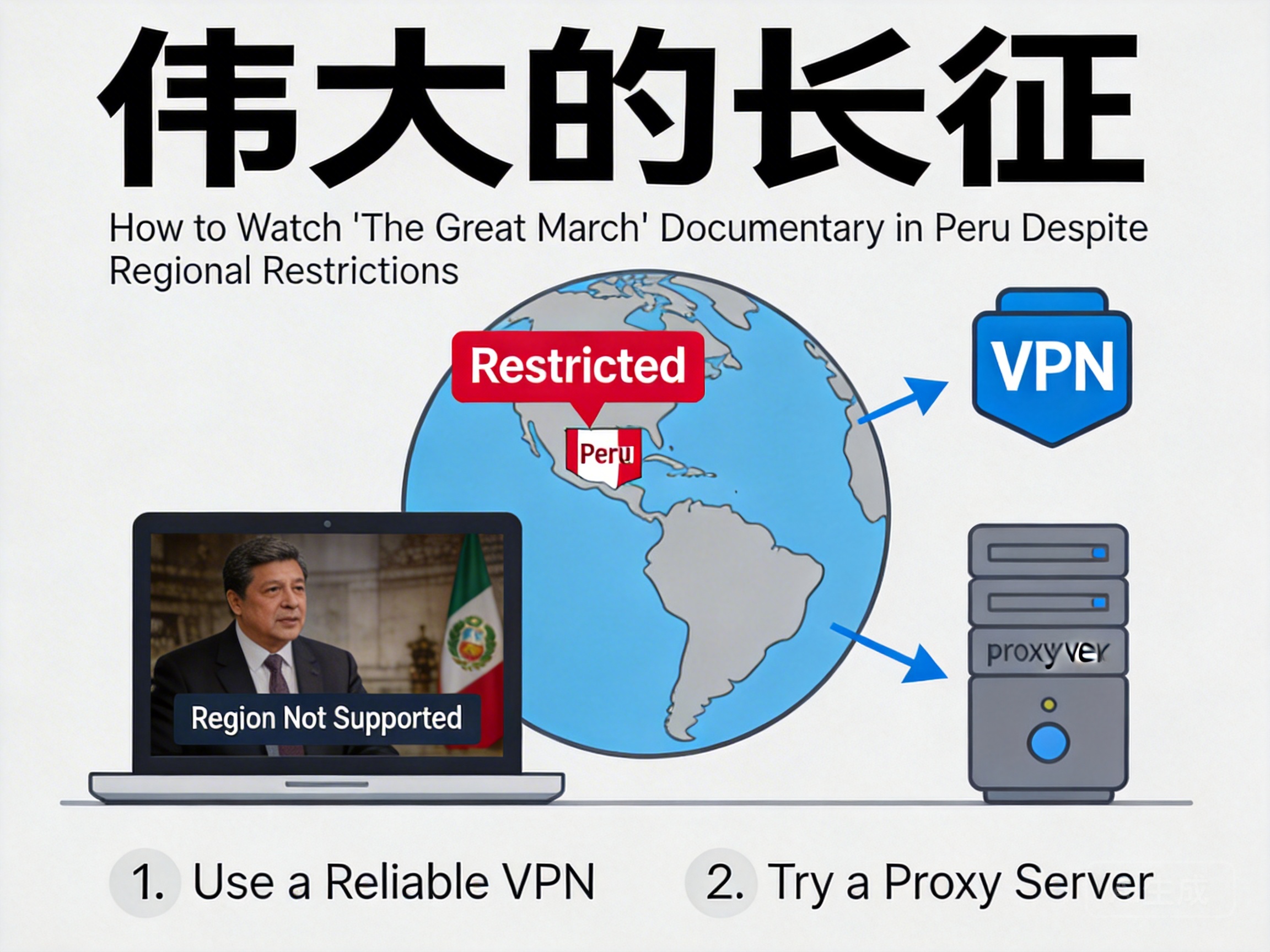秘鲁看《伟大的长征》纪录片看不了被地域限制怎么解决？