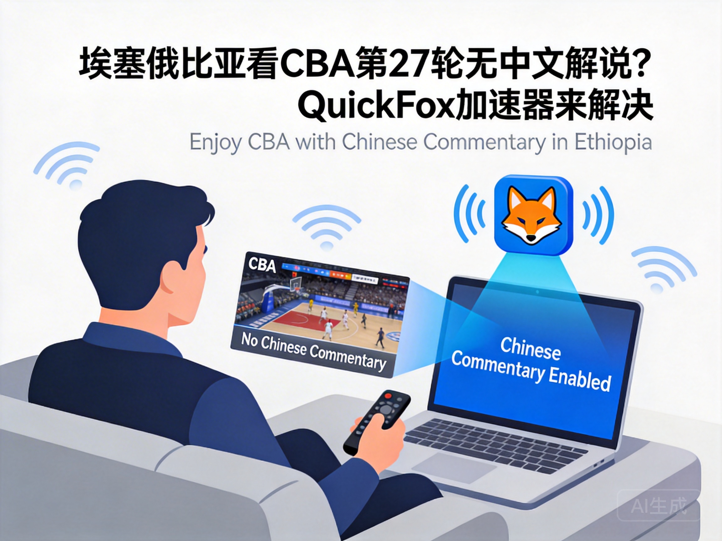 埃塞俄比亚看CBA第27轮无中文解说?QuickFox加速器来解决