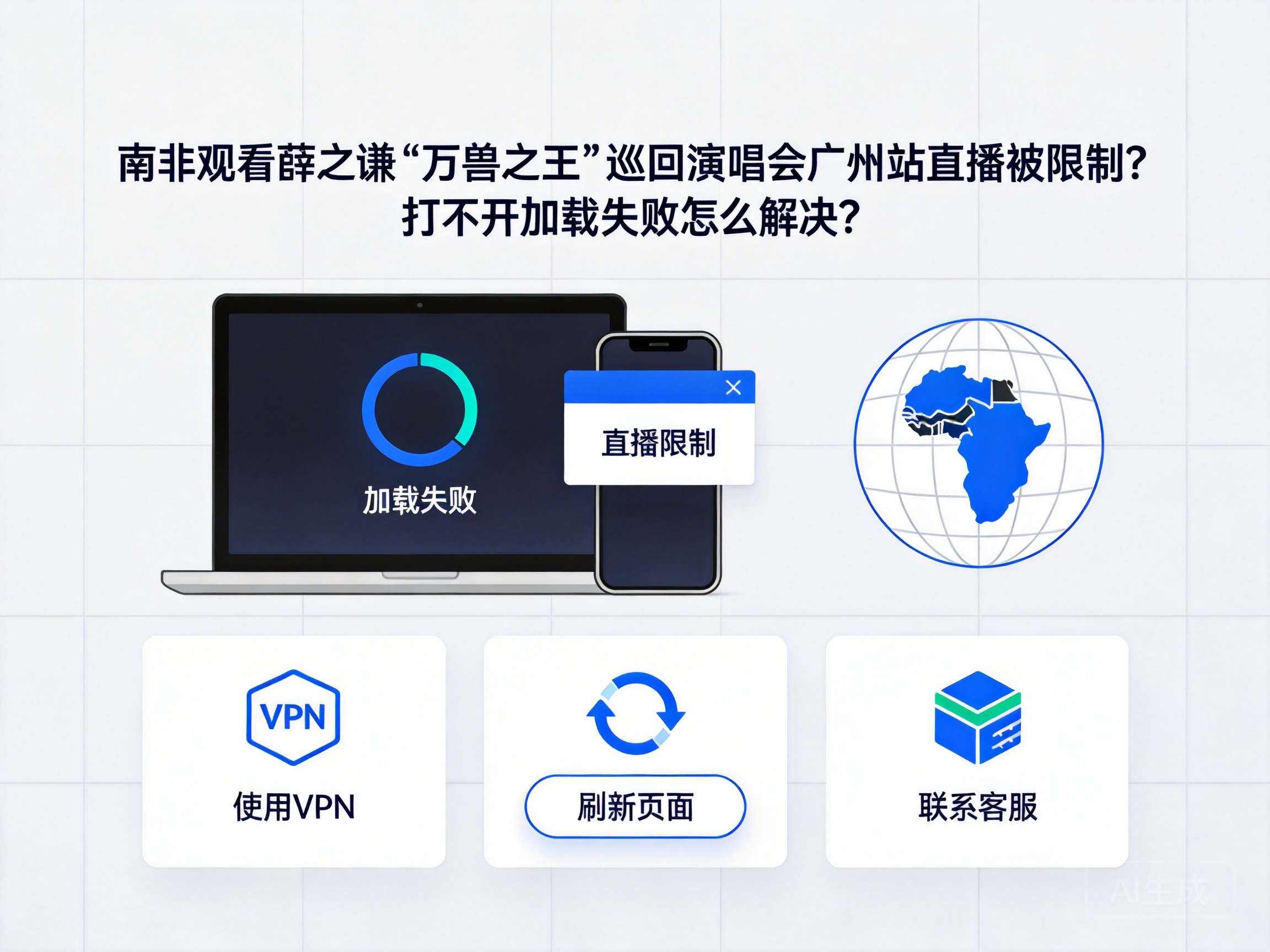 南非观看薛之谦“万兽之王”巡回演唱会广州站直播被限制？打不开加载失败怎么解决？