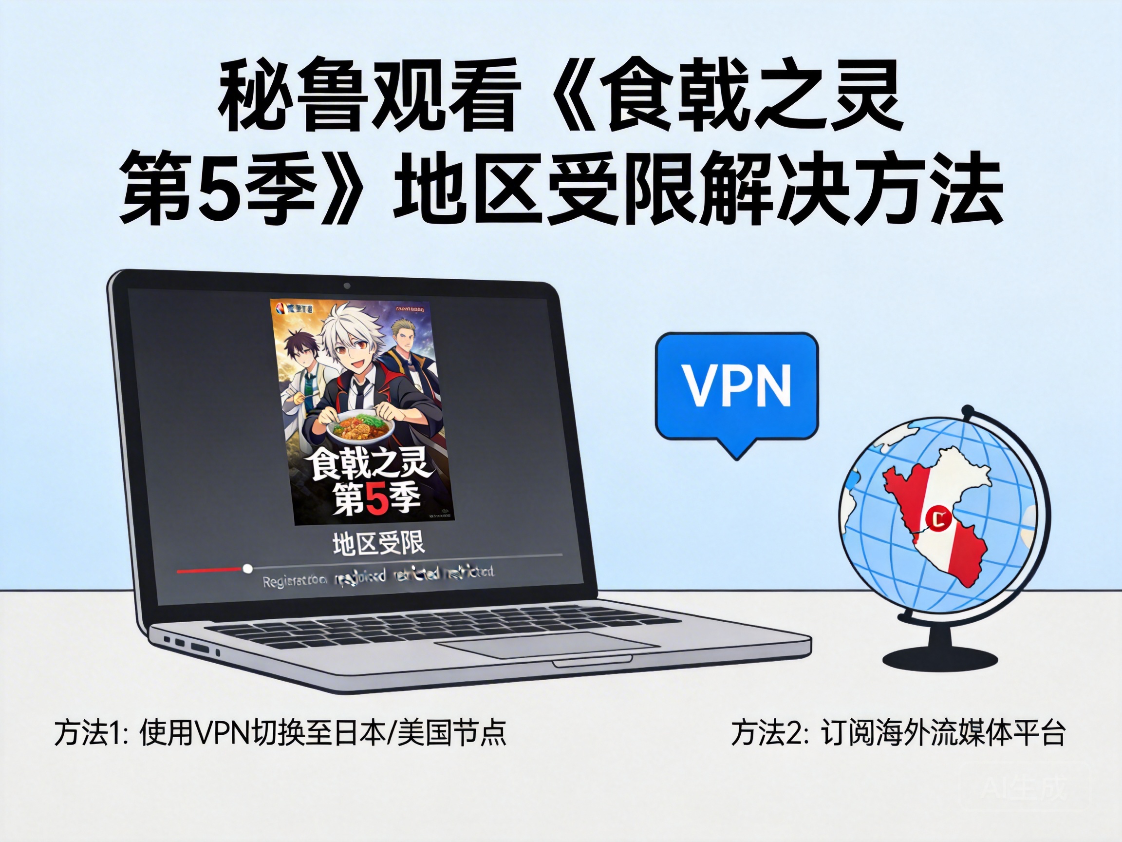 秘鲁刷《食戟之灵 第5季》全集显示地区受限不能看有啥办法？
