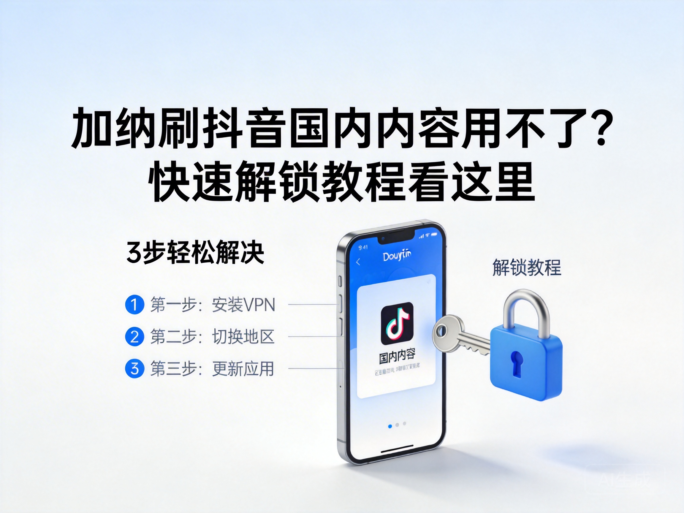 加纳刷抖音国内内容用不了？快速解锁教程看这里