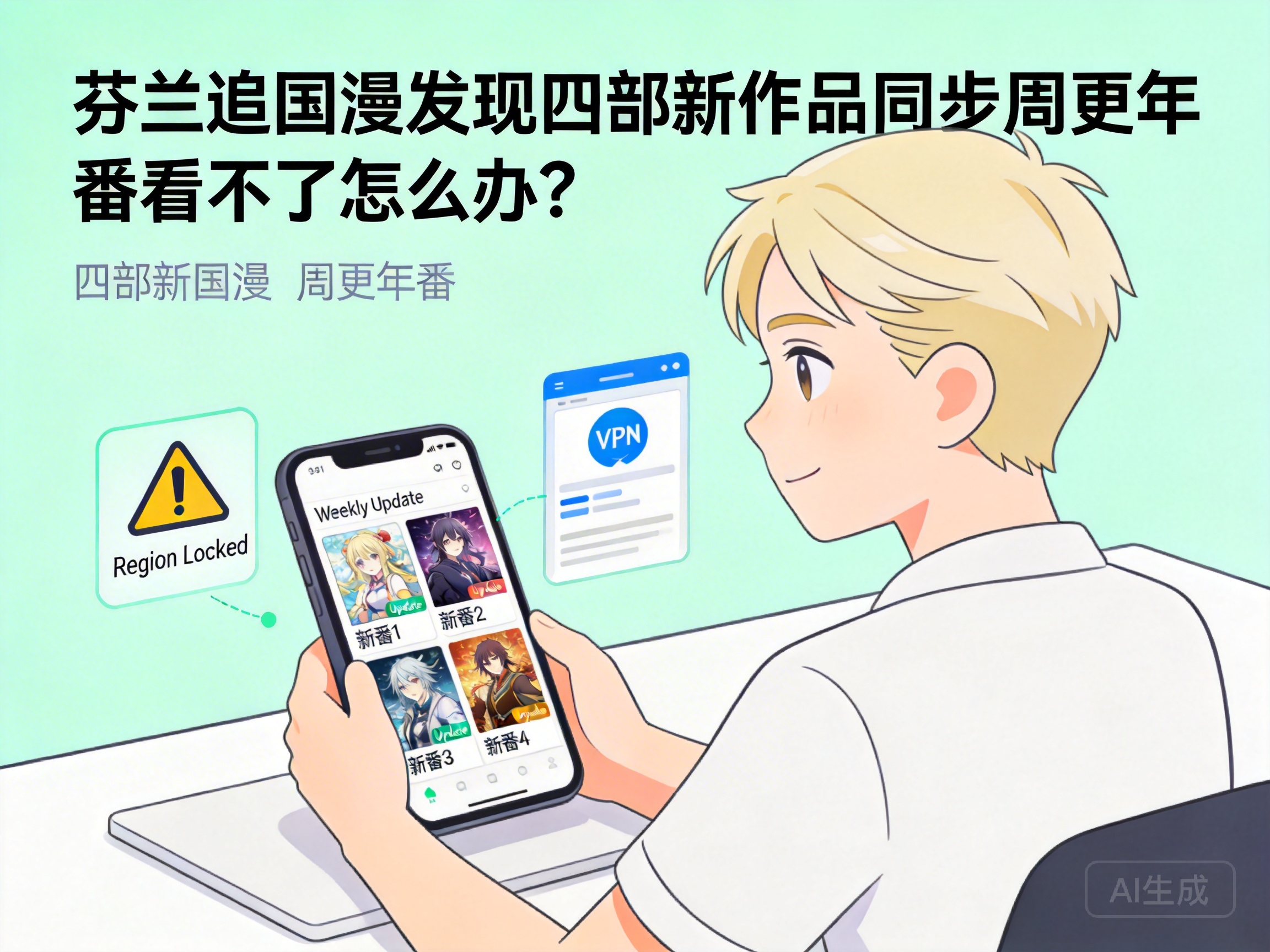 芬兰追国漫发现四部新作品同步周更年番看不了怎么办？