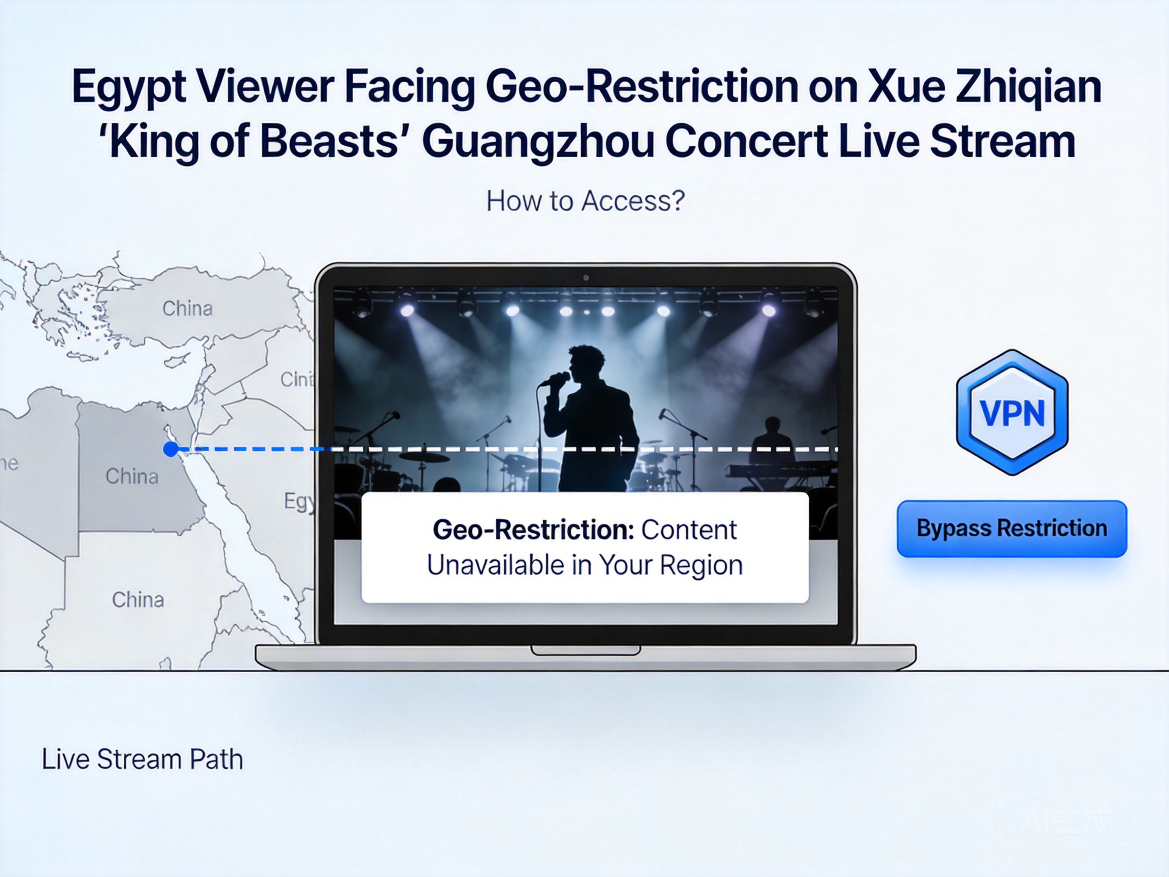 How to Bypass Geo-restrictions to Watch Joker Xue's "King of Beasts" Guangzhou Concert Live Stream in Egypt?