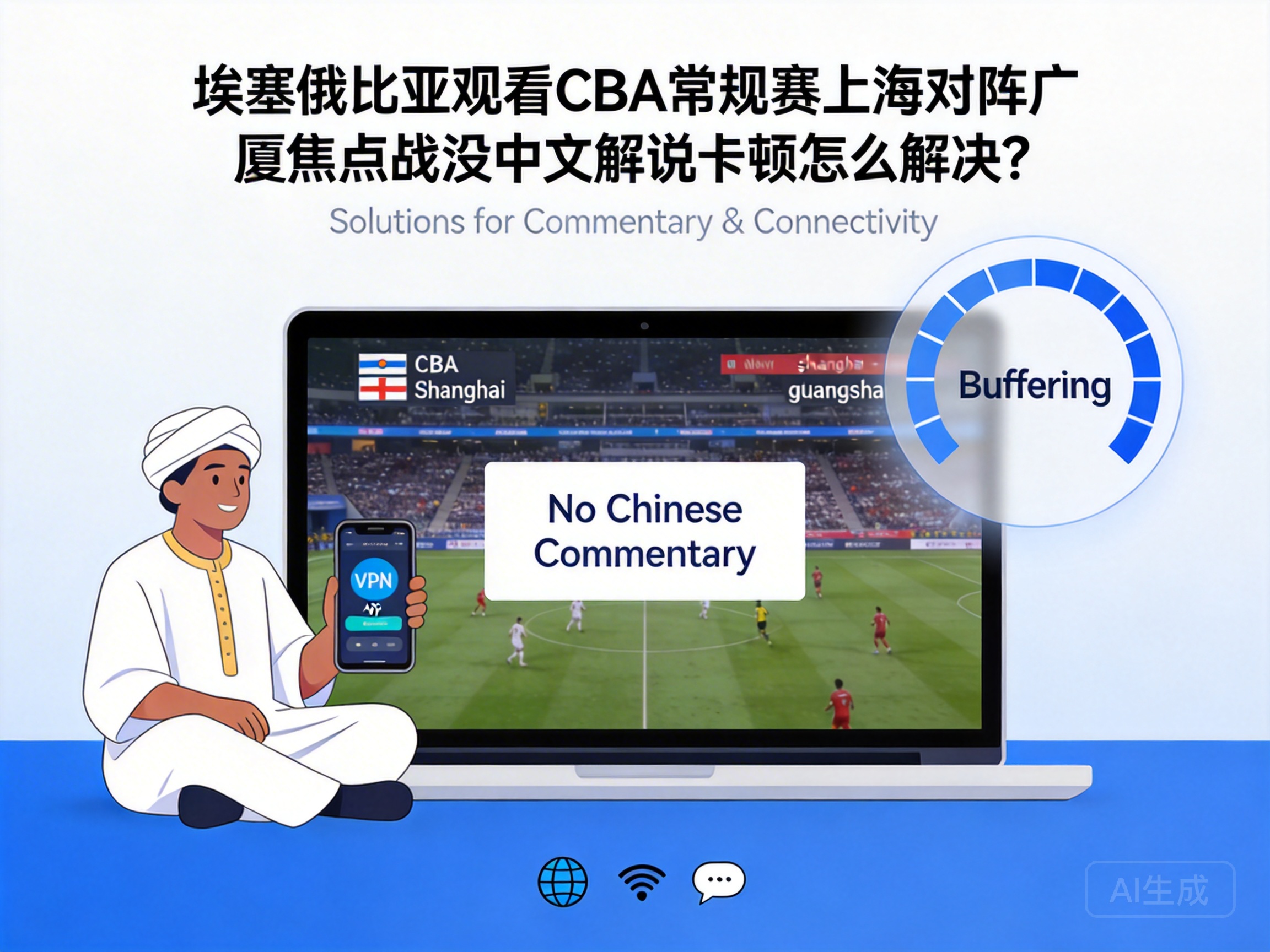 How to Fix No Chinese Commentary and Buffering Issues When Watching CBA Regular Season Shanghai vs. Guangdong Focus Game in Ethiopia?