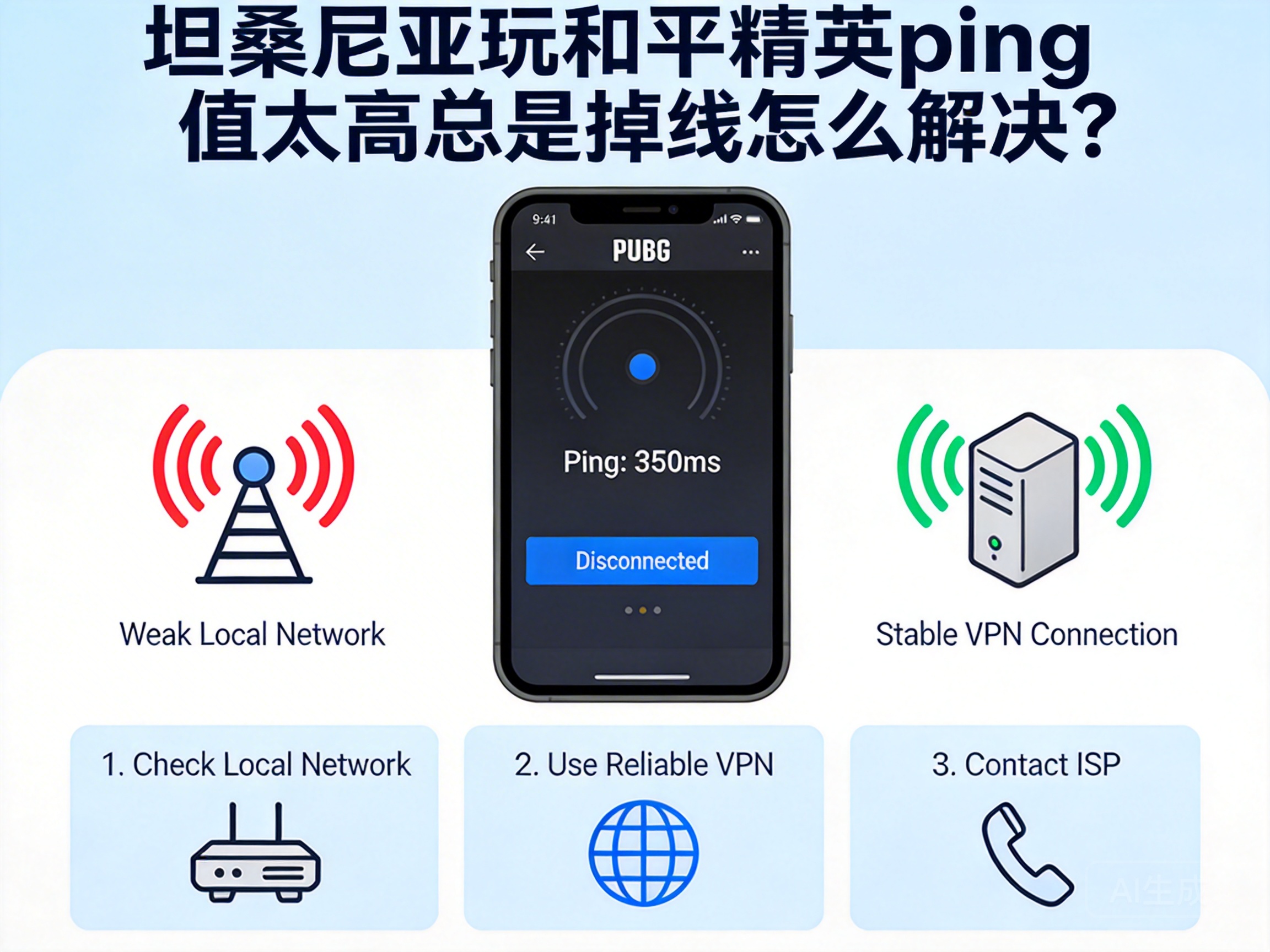 坦桑尼亚玩和平精英ping值太高总是掉线怎么解决？