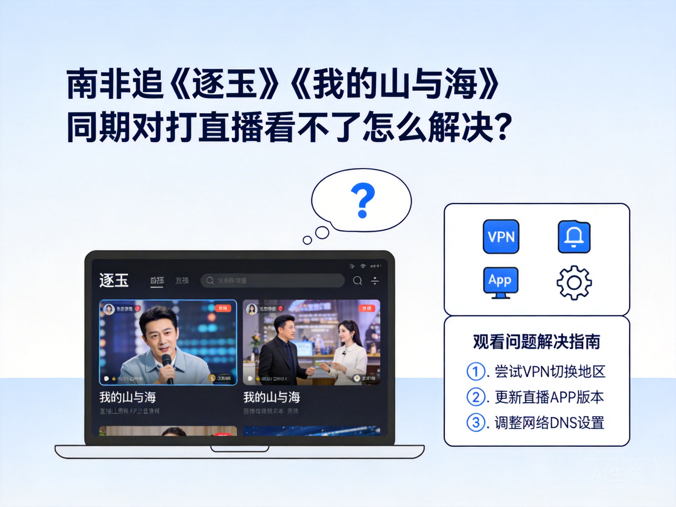 南非追《逐玉》《我的山与海》同期对打直播看不了怎么解决？