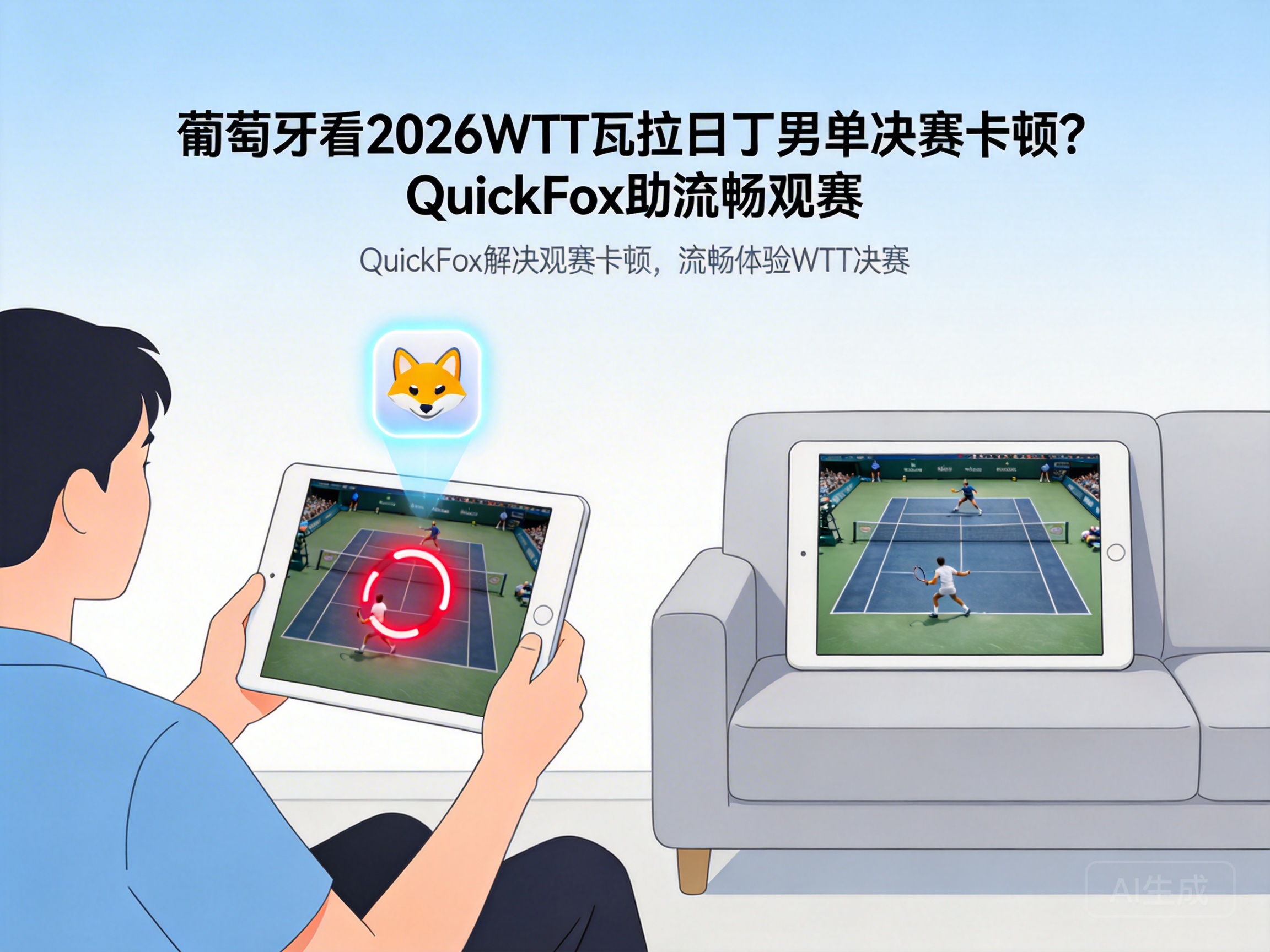 葡萄牙看2026WTT瓦拉日丁男单决赛卡顿?QuickFox助流畅观赛