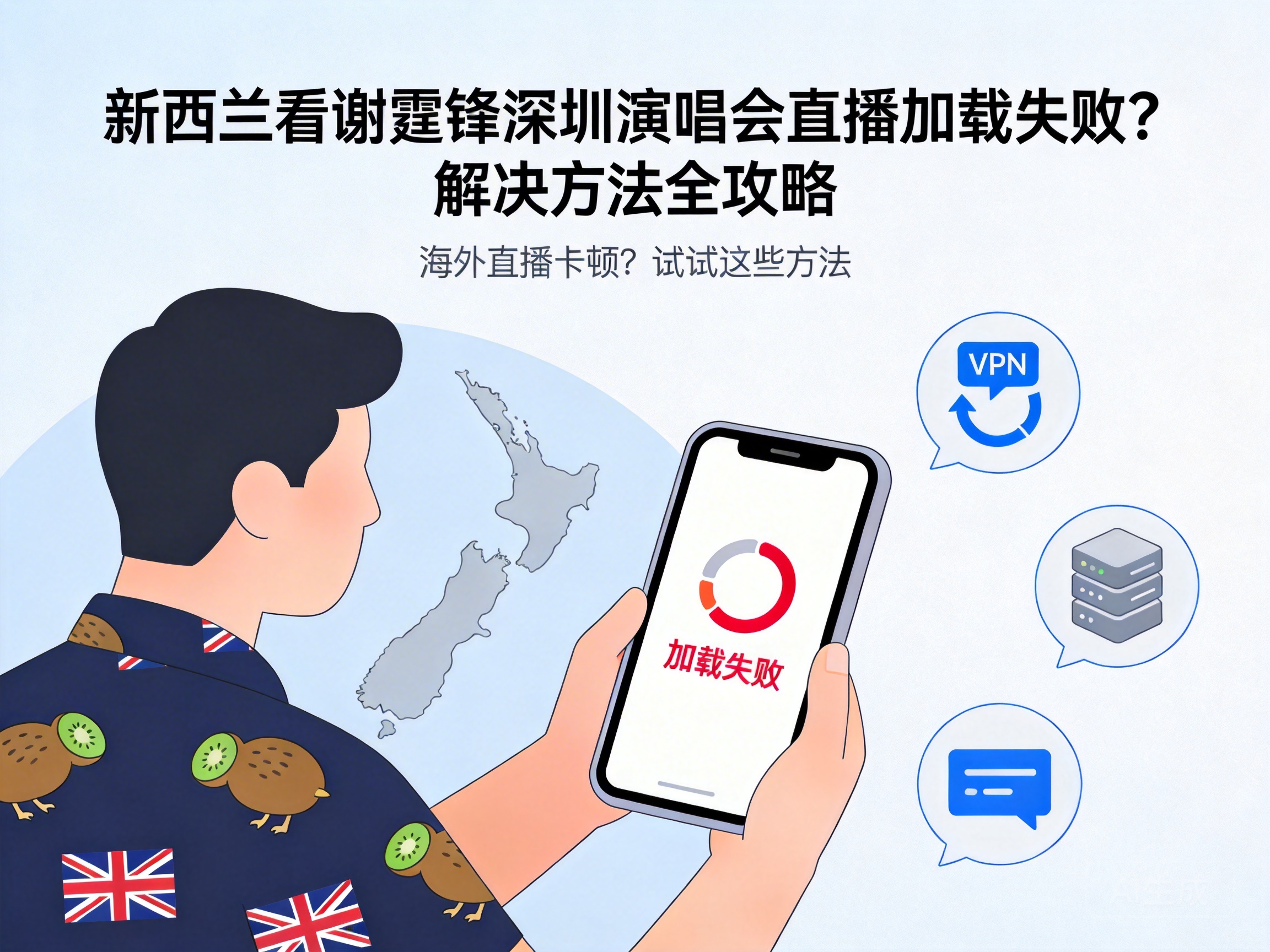 新西兰看谢霆锋深圳演唱会直播加载失败?解决方法全攻略