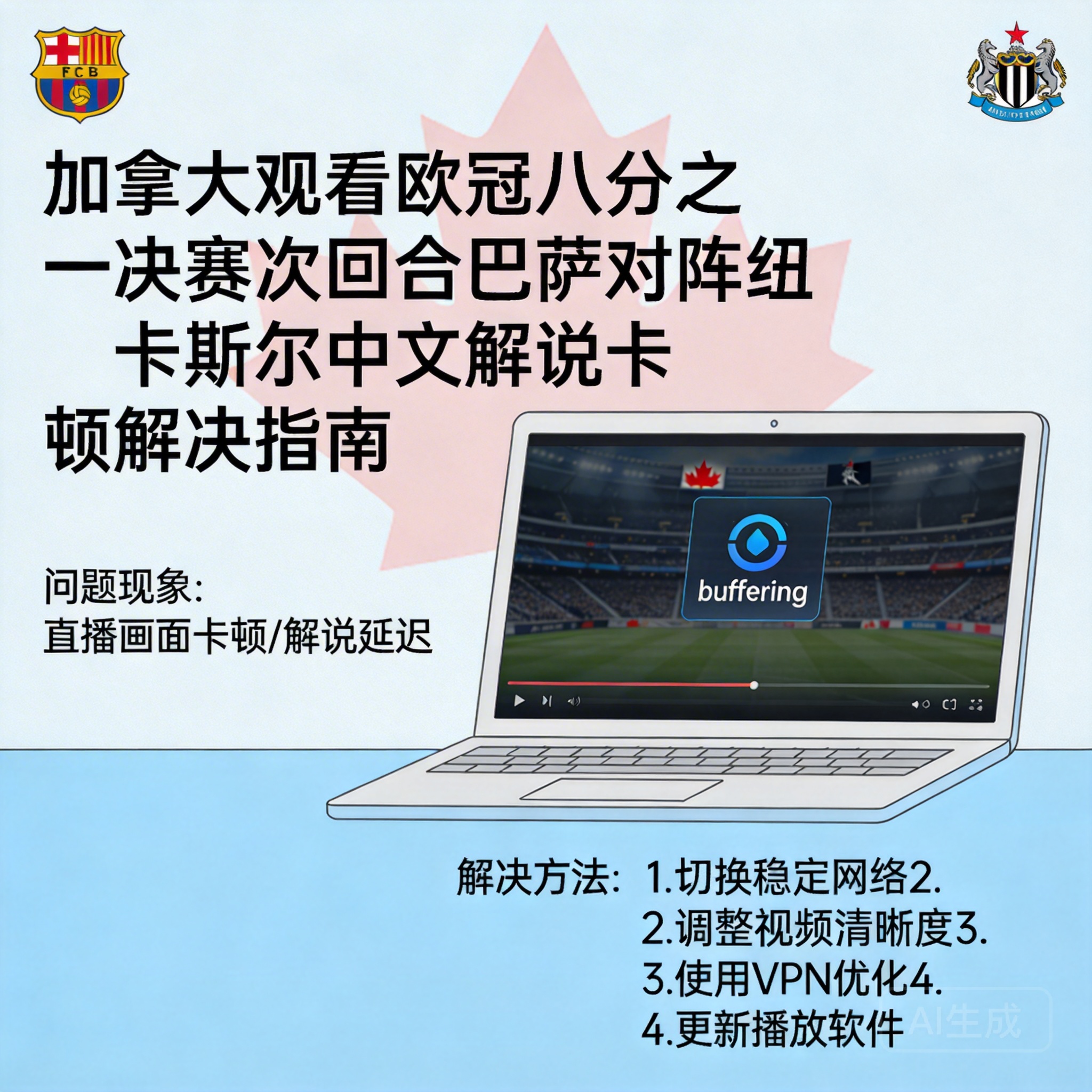 How to Fix Buffering Issues for Chinese Commentary of Barcelona vs Newcastle Champions League Round of 16 Second Leg in Canada?