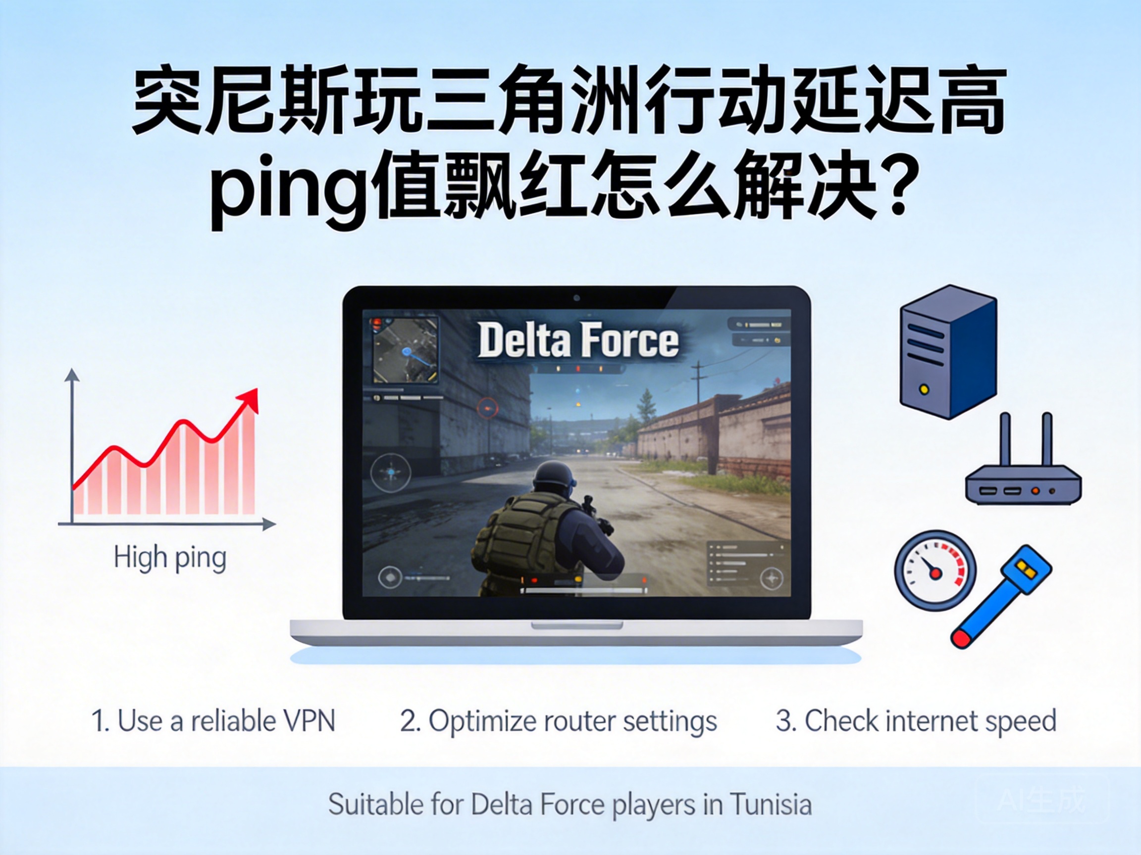 突尼斯玩三角洲行动延迟高ping值飘红怎么解决？