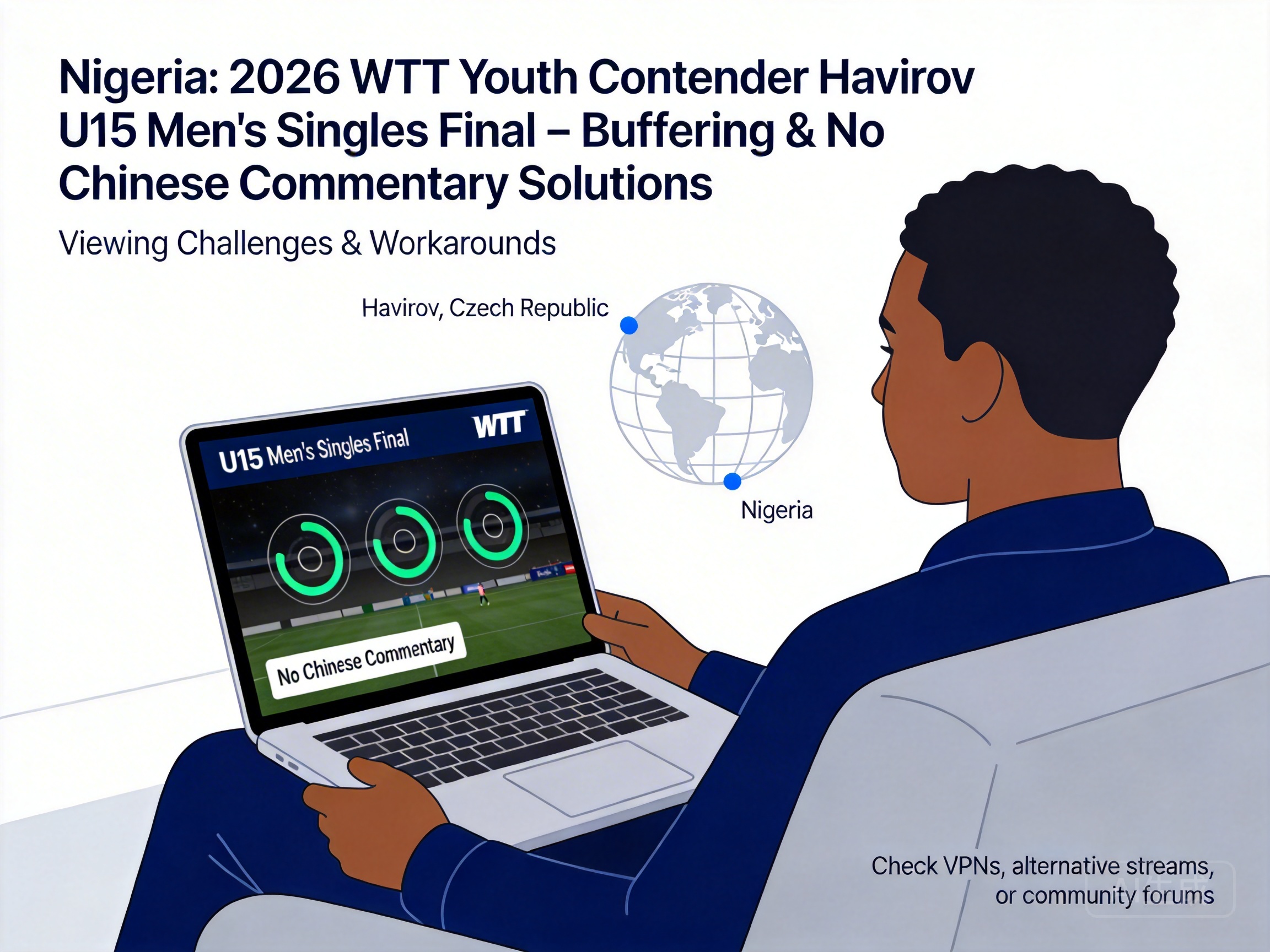 尼日利亚观看2026年WTT青少年常规挑战赛哈维若夫站U15男单决赛卡顿没有中文解说怎么办？