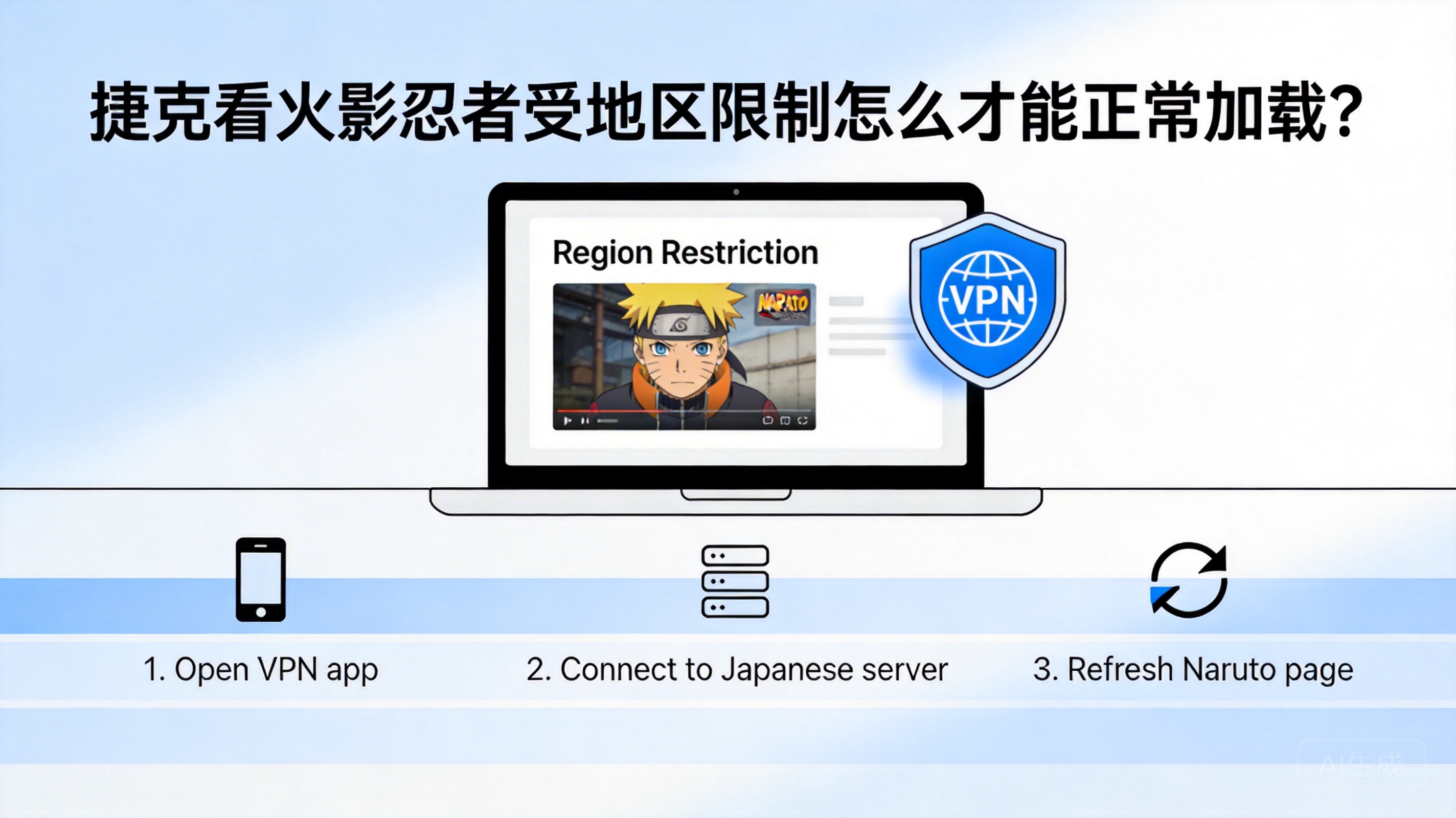 捷克看火影忍者受地区限制怎么才能正常加载？