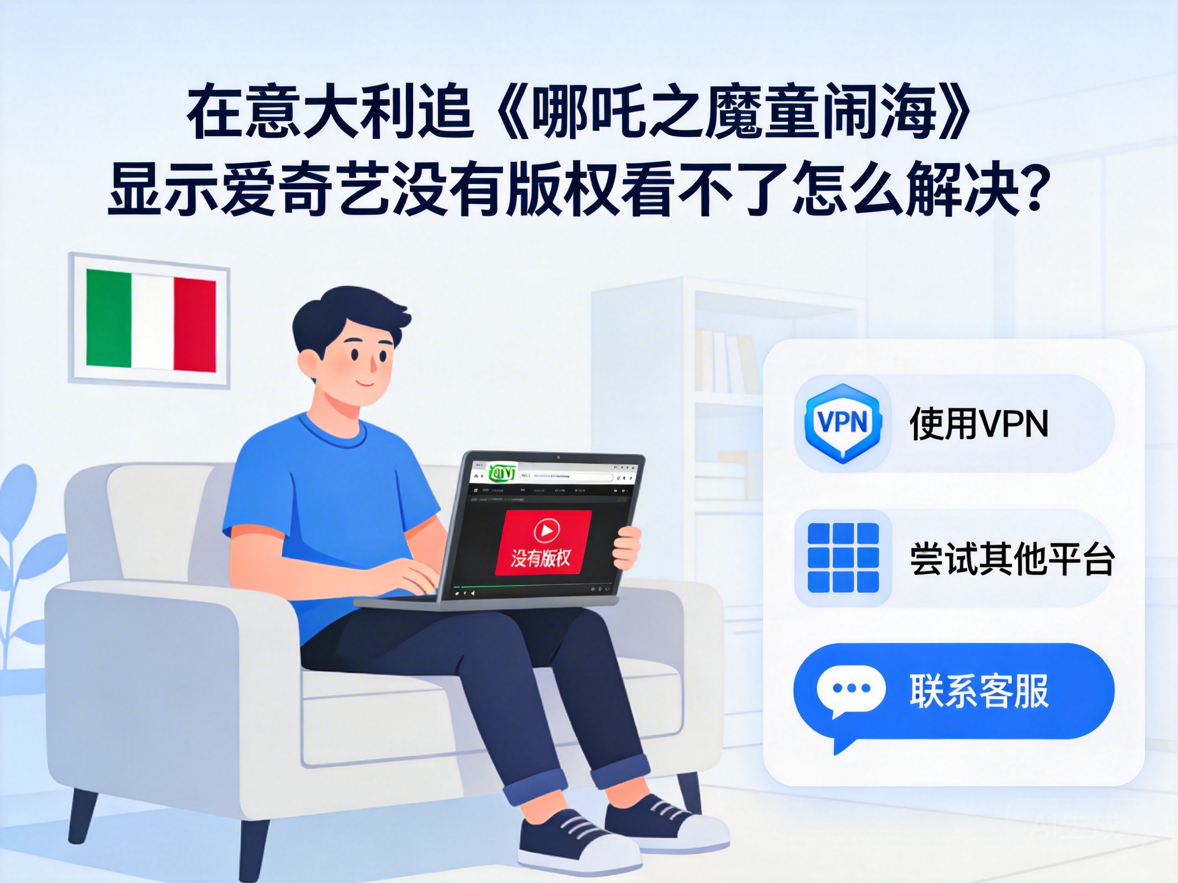 How to Fix 'No Copyright' Issue When Watching *Ne Zha: The Devil's Birth* on iQIYI in Italy?