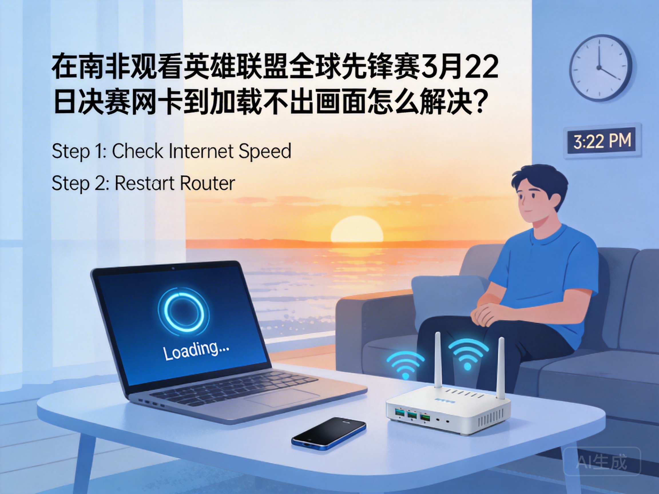 在南非观看英雄联盟全球先锋赛3月22日决赛网卡到加载不出画面怎么解决？