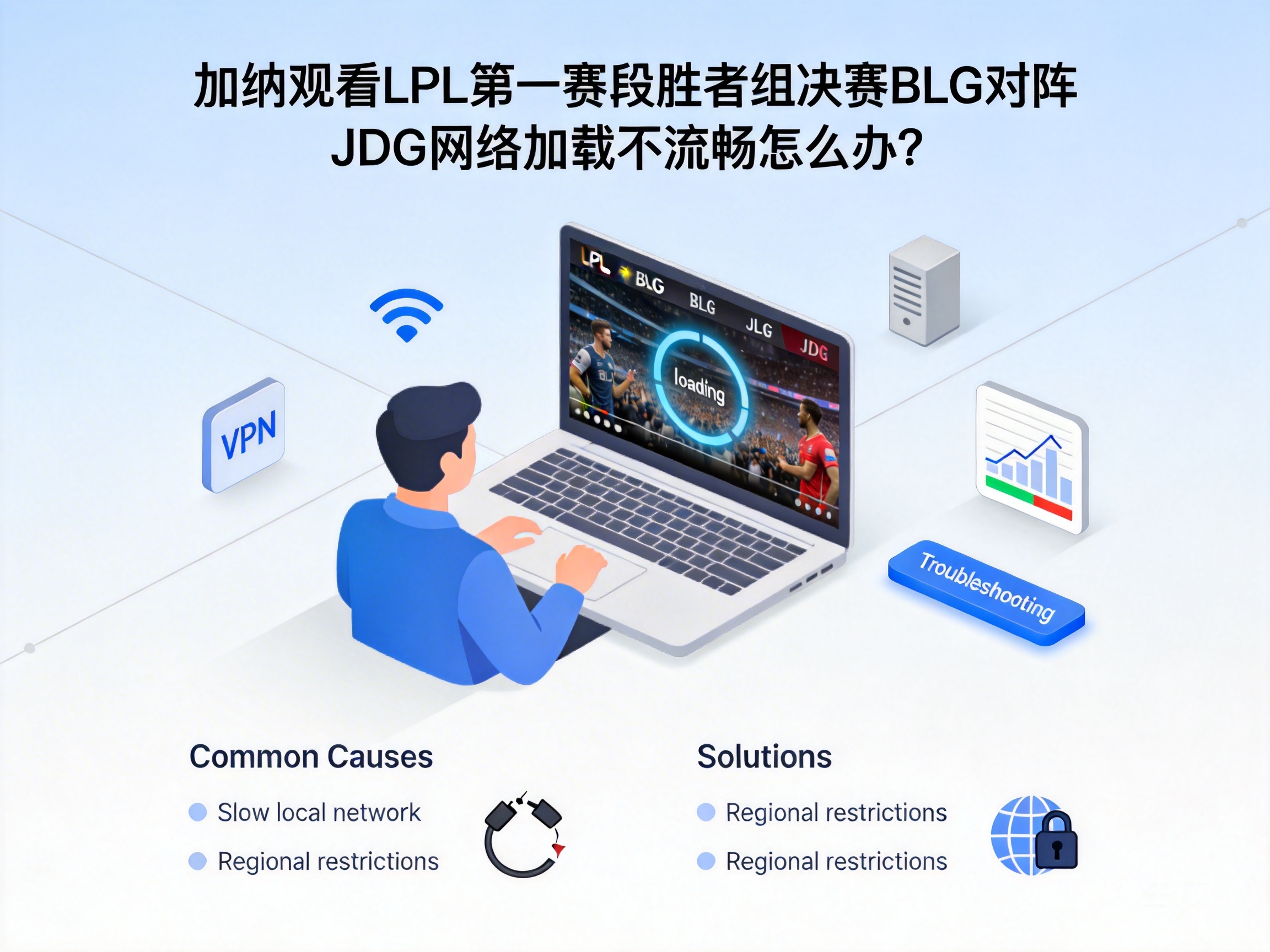 加纳观看LPL第一赛段胜者组决赛BLG对阵JDG网络加载不流畅怎么办？