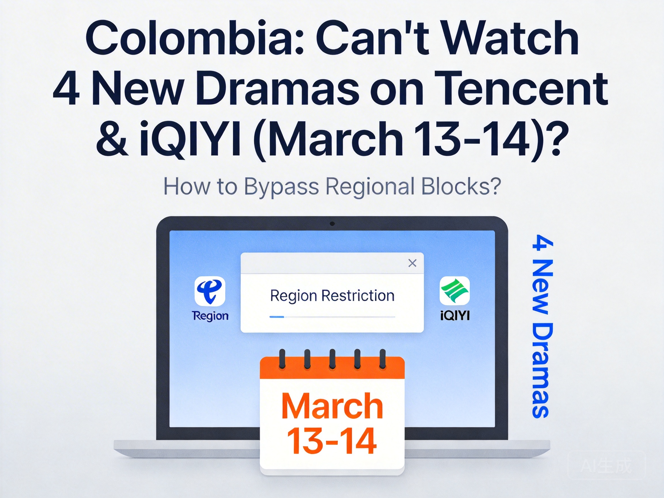 How to Bypass Geo-Restrictions to Watch 4 New Shows on Tencent Video and iQIYI (March 13-14) in Colombia?