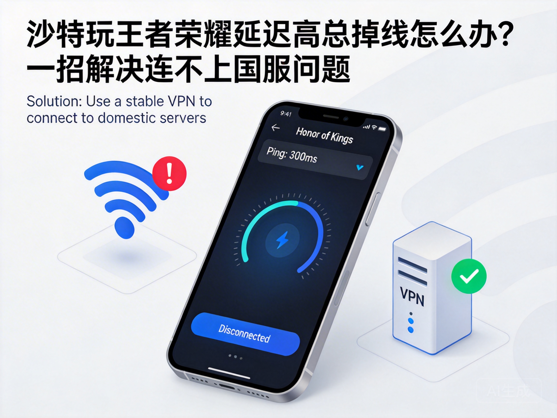 沙特玩王者荣耀延迟高总掉线怎么办？一招解决连不上国服问题