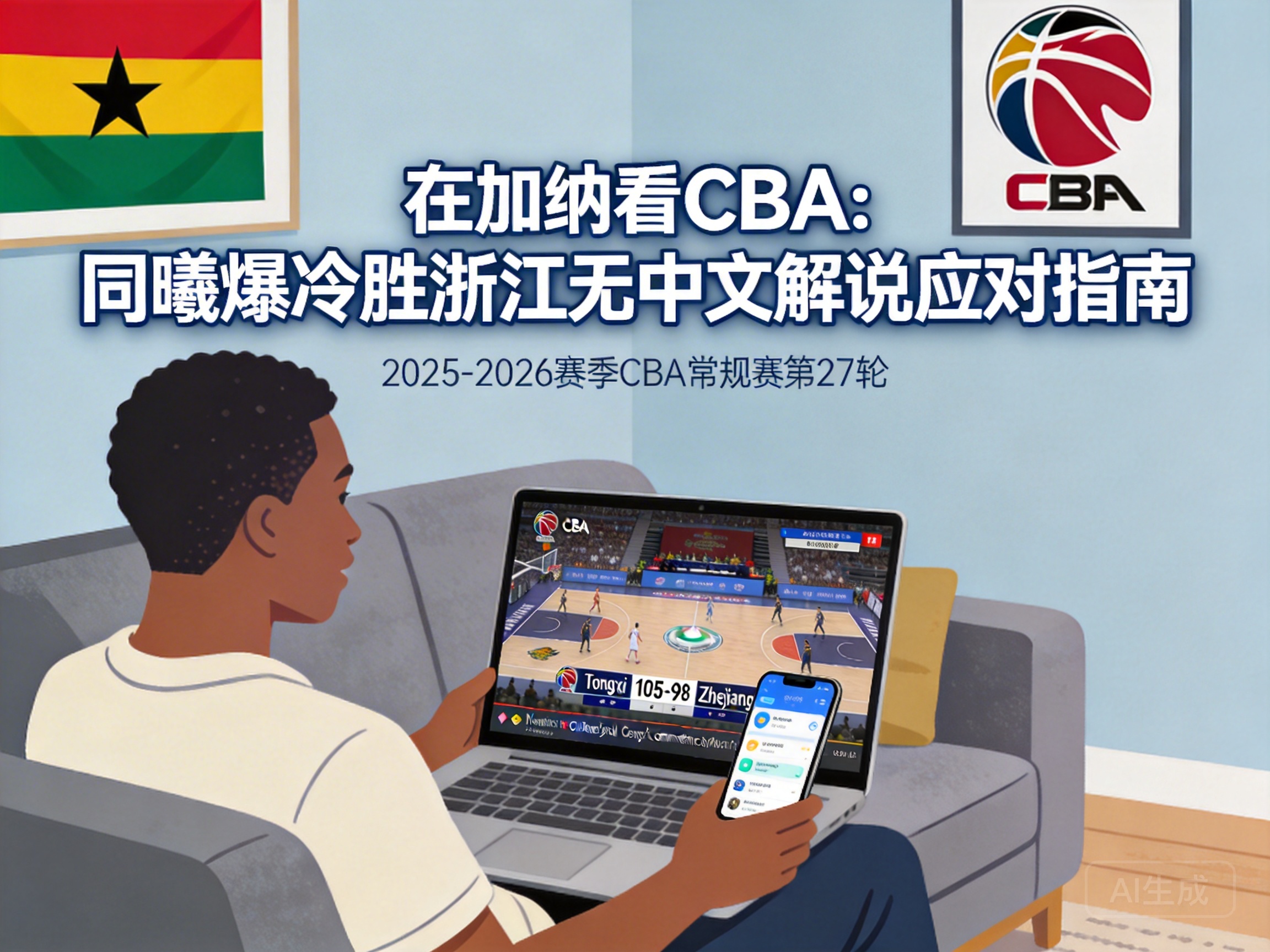 在加纳收看2025-2026赛季CBA常规赛第27轮同曦爆冷击败浙江没有中文解说怎么办？