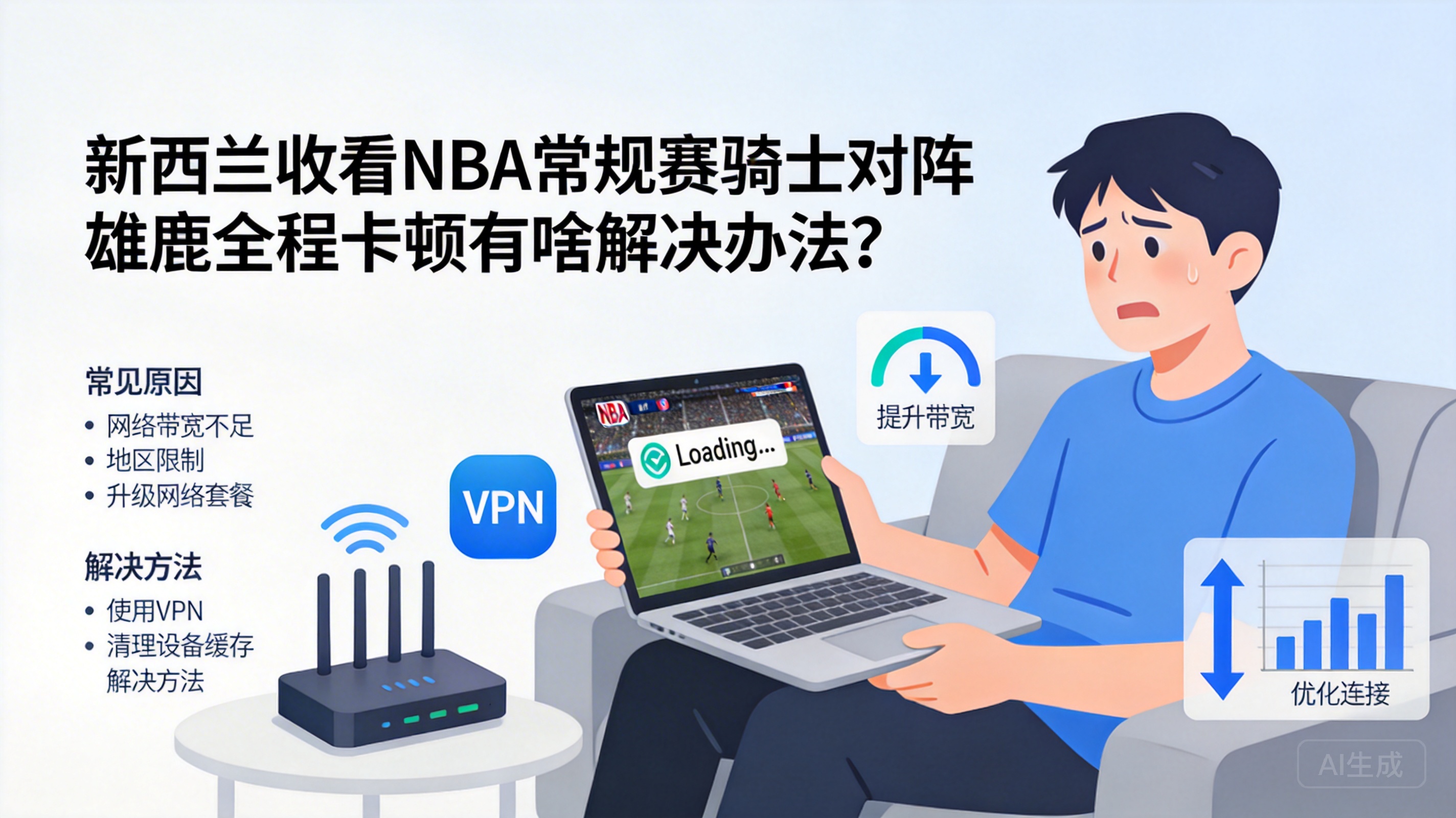 新西兰收看NBA常规赛骑士对阵雄鹿全程卡顿有啥解决办法？