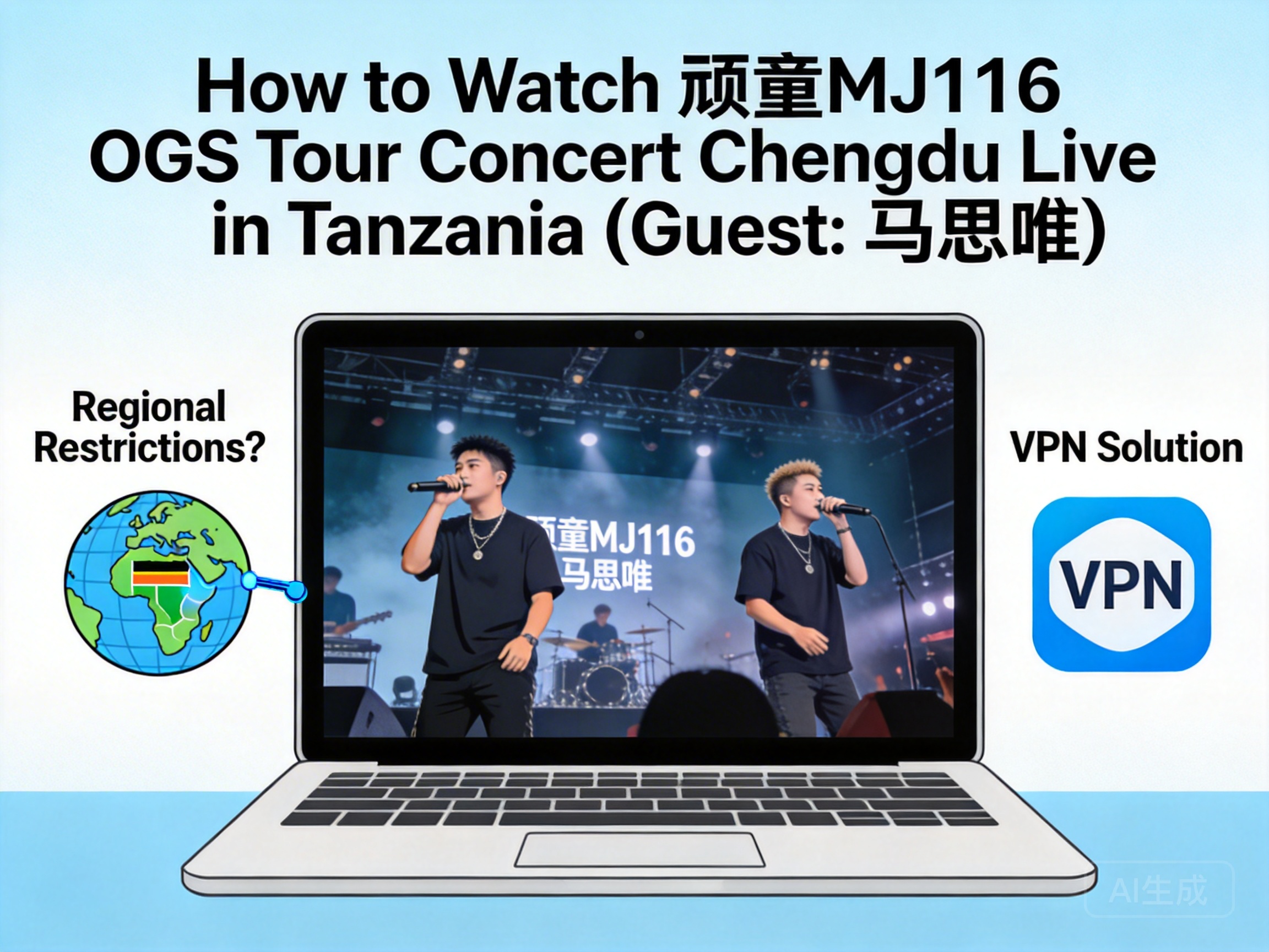 坦桑尼亚怎么收看顽童MJ116 OGS巡回演唱会成都站（嘉宾马思唯）直播？有地区限制看不了怎么办？
