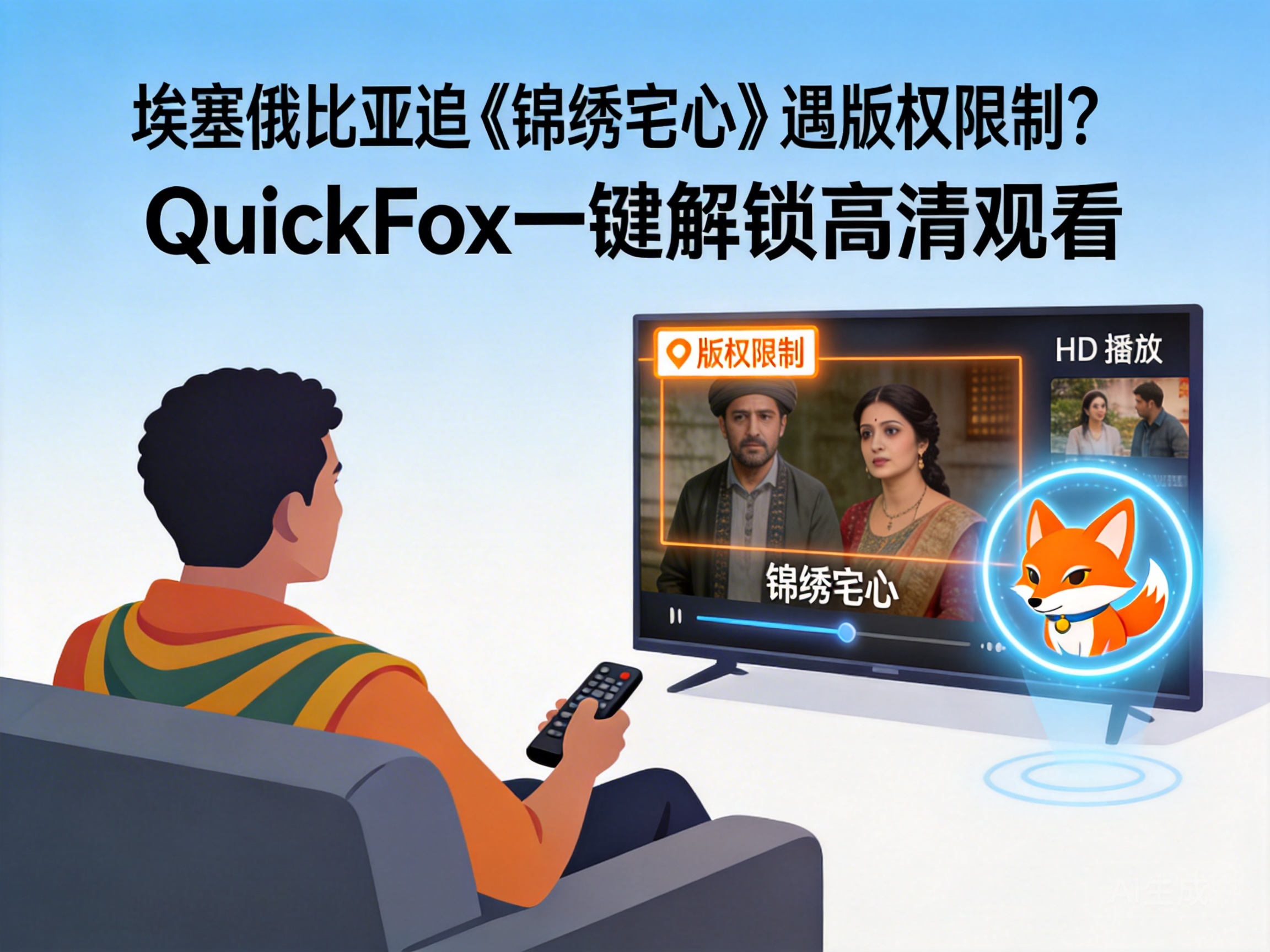 埃塞俄比亚追《锦绣宅心》遇版权限制？QuickFox一键解锁高清观看