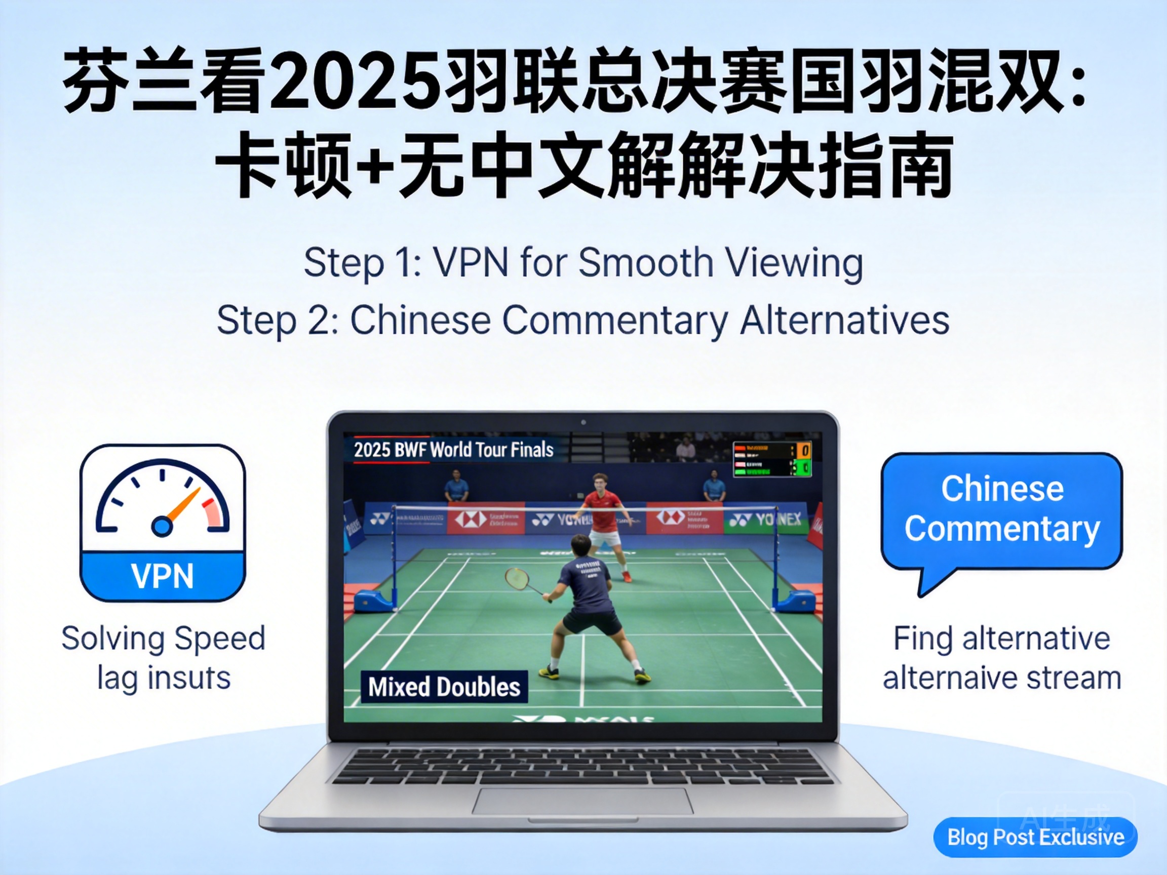 芬兰看2025羽联总决赛国羽混双：卡顿+无中文解解决指南