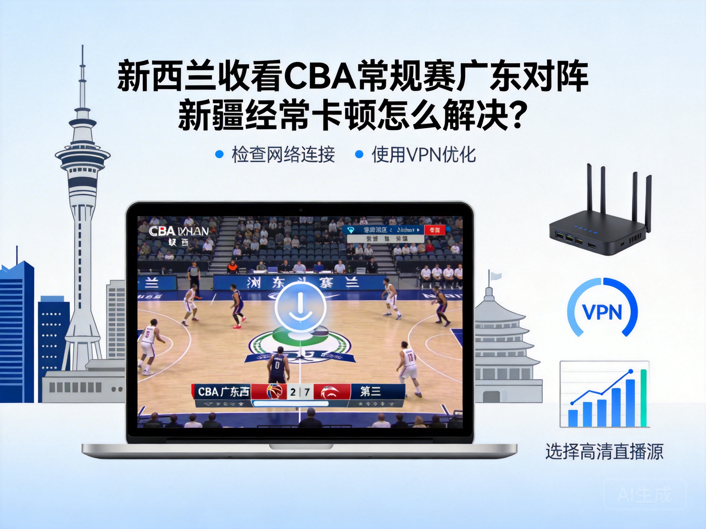 新西兰收看CBA常规赛广东对阵新疆经常卡顿怎么解决？