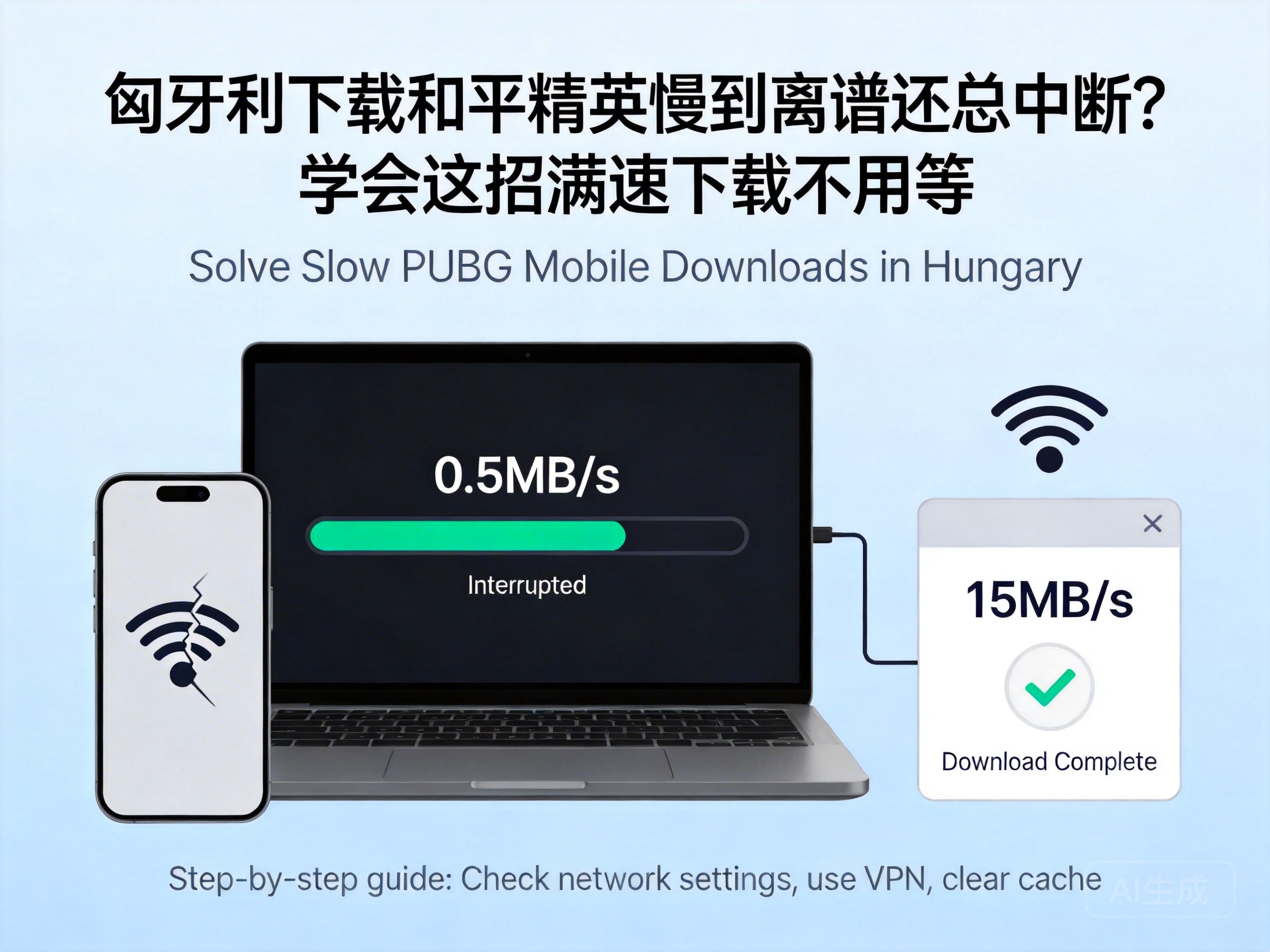 匈牙利下载和平精英慢到离谱还总中断？学会这招满速下载不用等