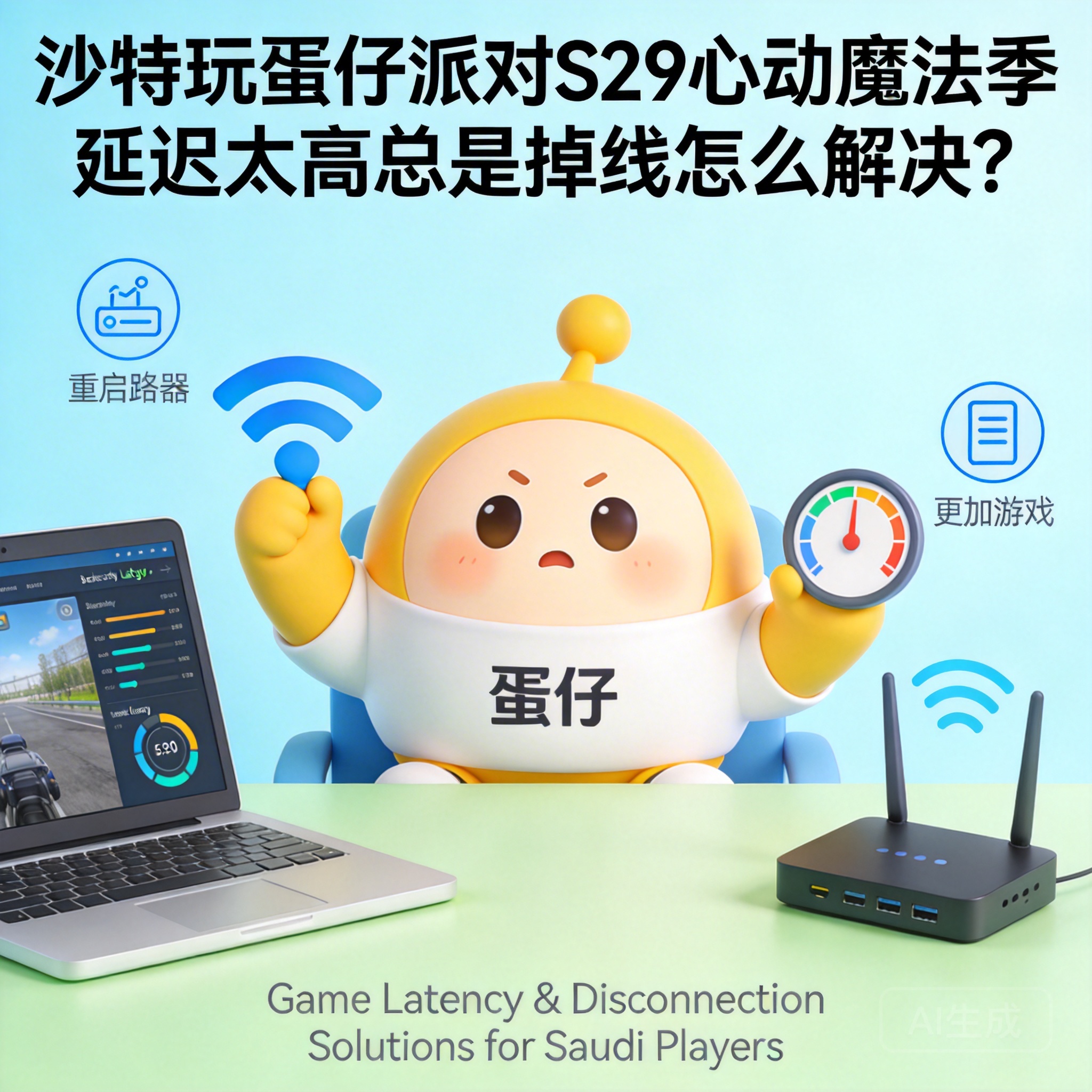 沙特玩蛋仔派对S29心动魔法季延迟太高总是掉线怎么解决？