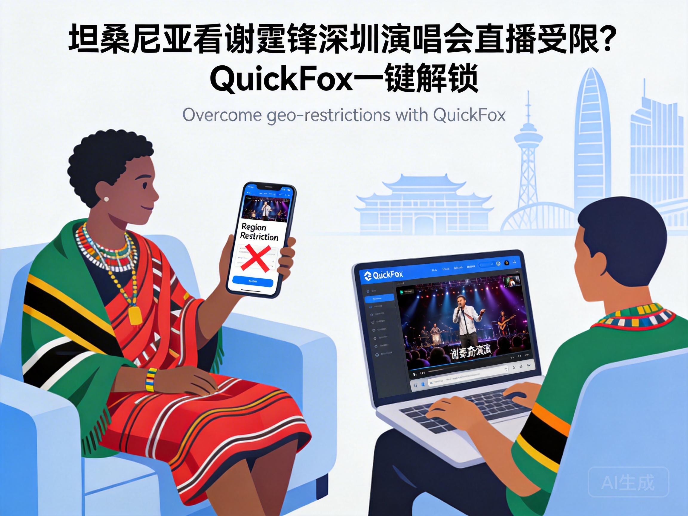 坦桑尼亚看谢霆锋深圳演唱会直播受限?QuickFox一键解锁