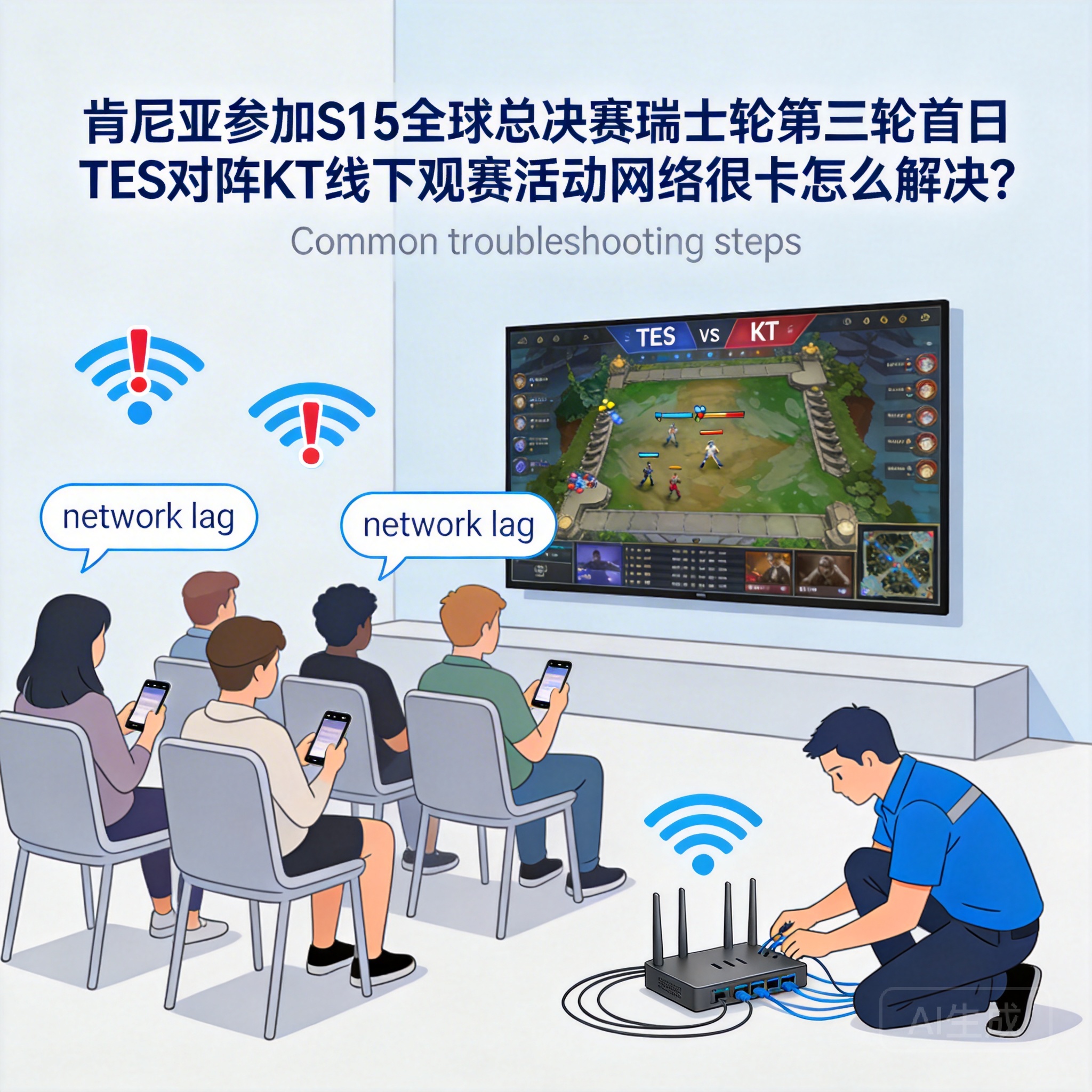 How to Fix Laggy Internet at the Offline Viewing Event for TES vs KT on Day 1 of S15 World Championship Swiss Stage Round 3 in Kenya?