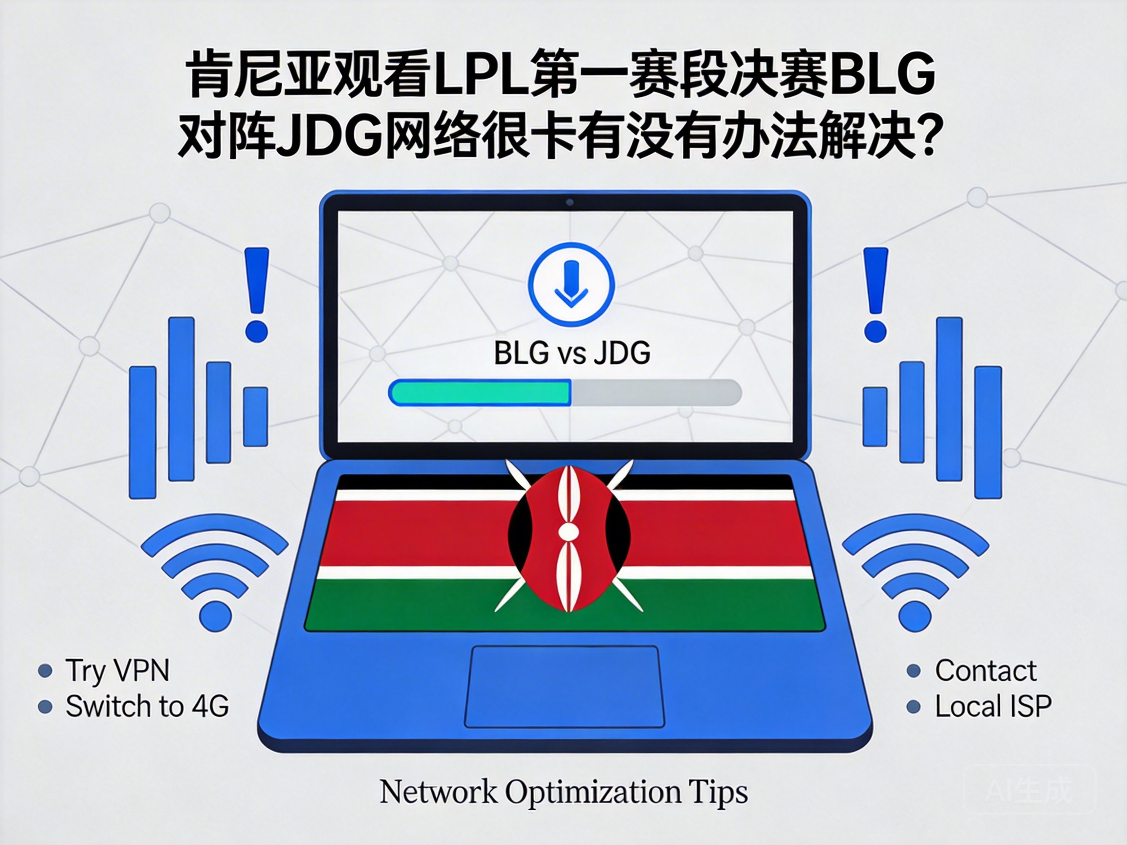 肯尼亚观看LPL第一赛段决赛BLG对阵JDG网络很卡有没有办法解决？