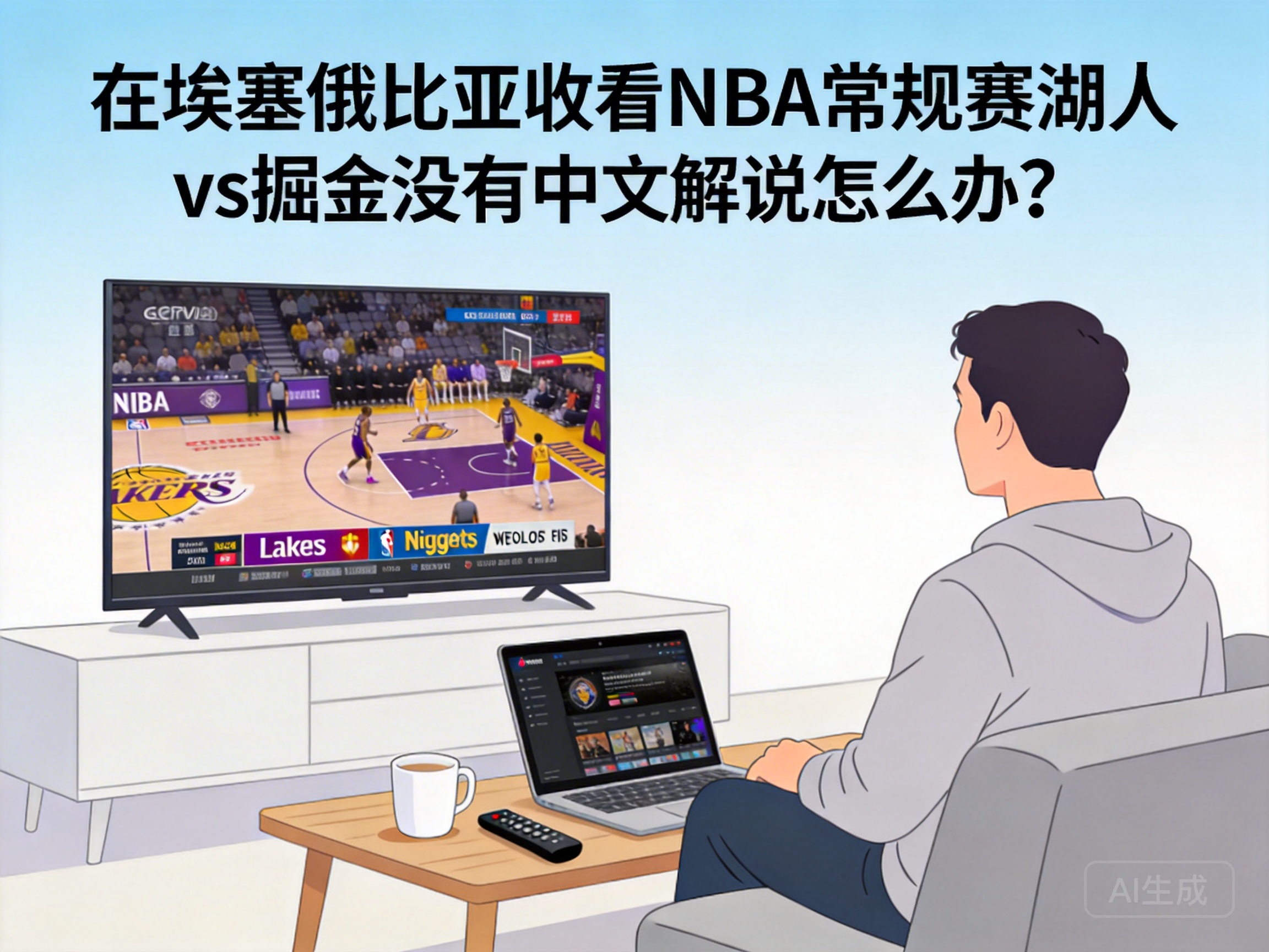 在埃塞俄比亚收看NBA常规赛湖人vs掘金没有中文解说怎么办？