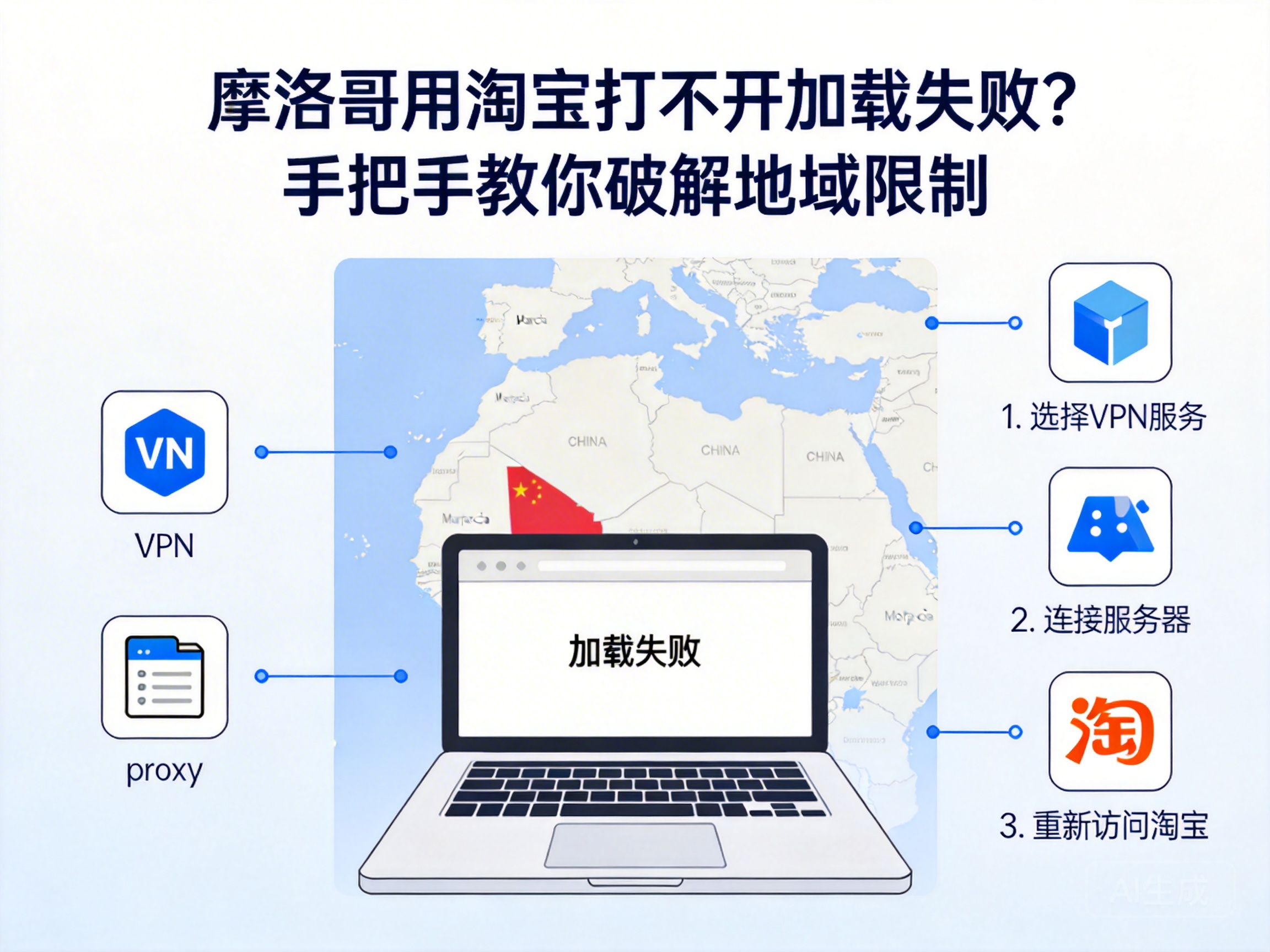 摩洛哥用淘宝打不开加载失败？手把手教你破解地域限制