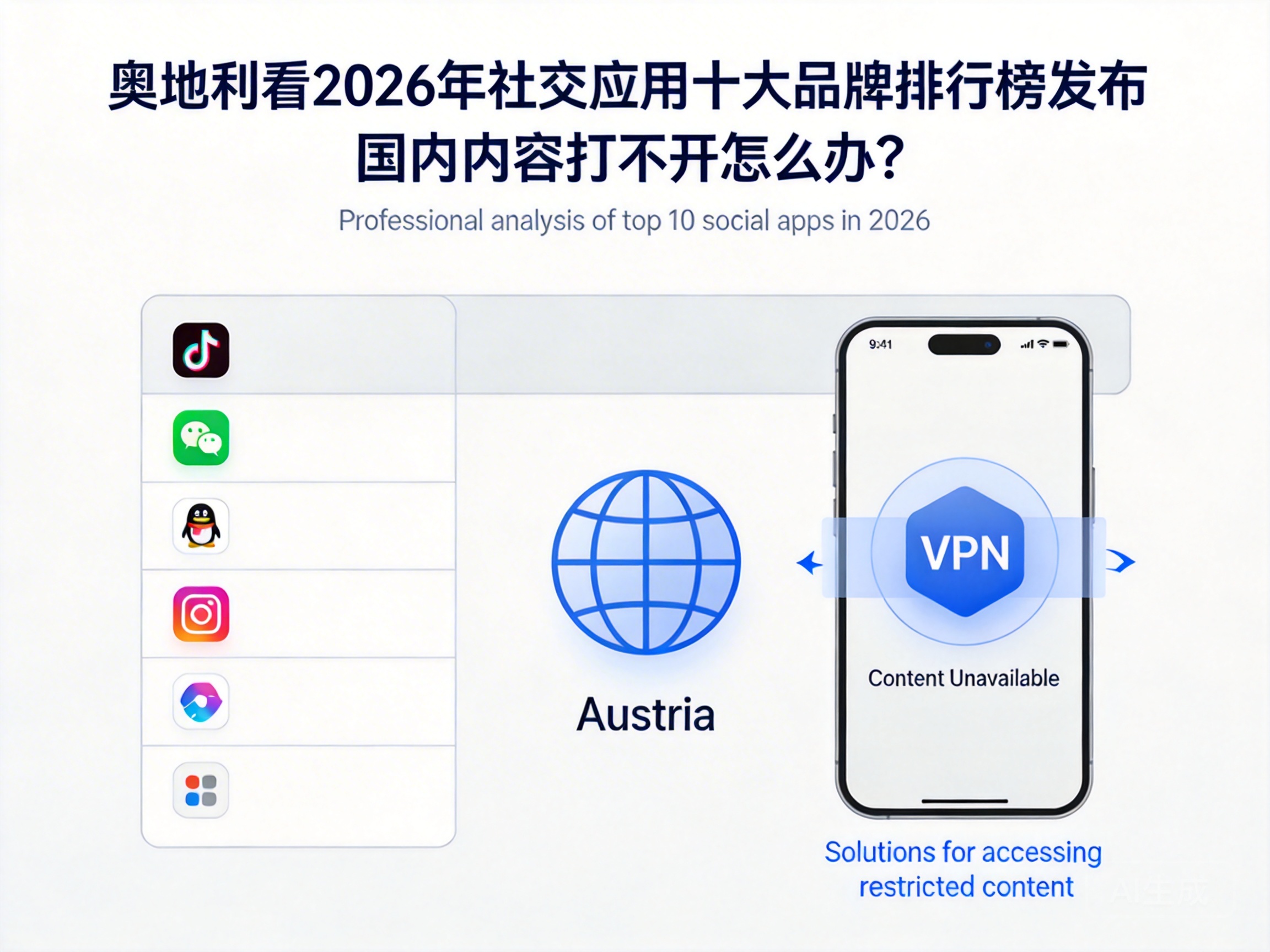 奥地利看2026年社交应用十大品牌排行榜发布 国内内容打不开怎么办？