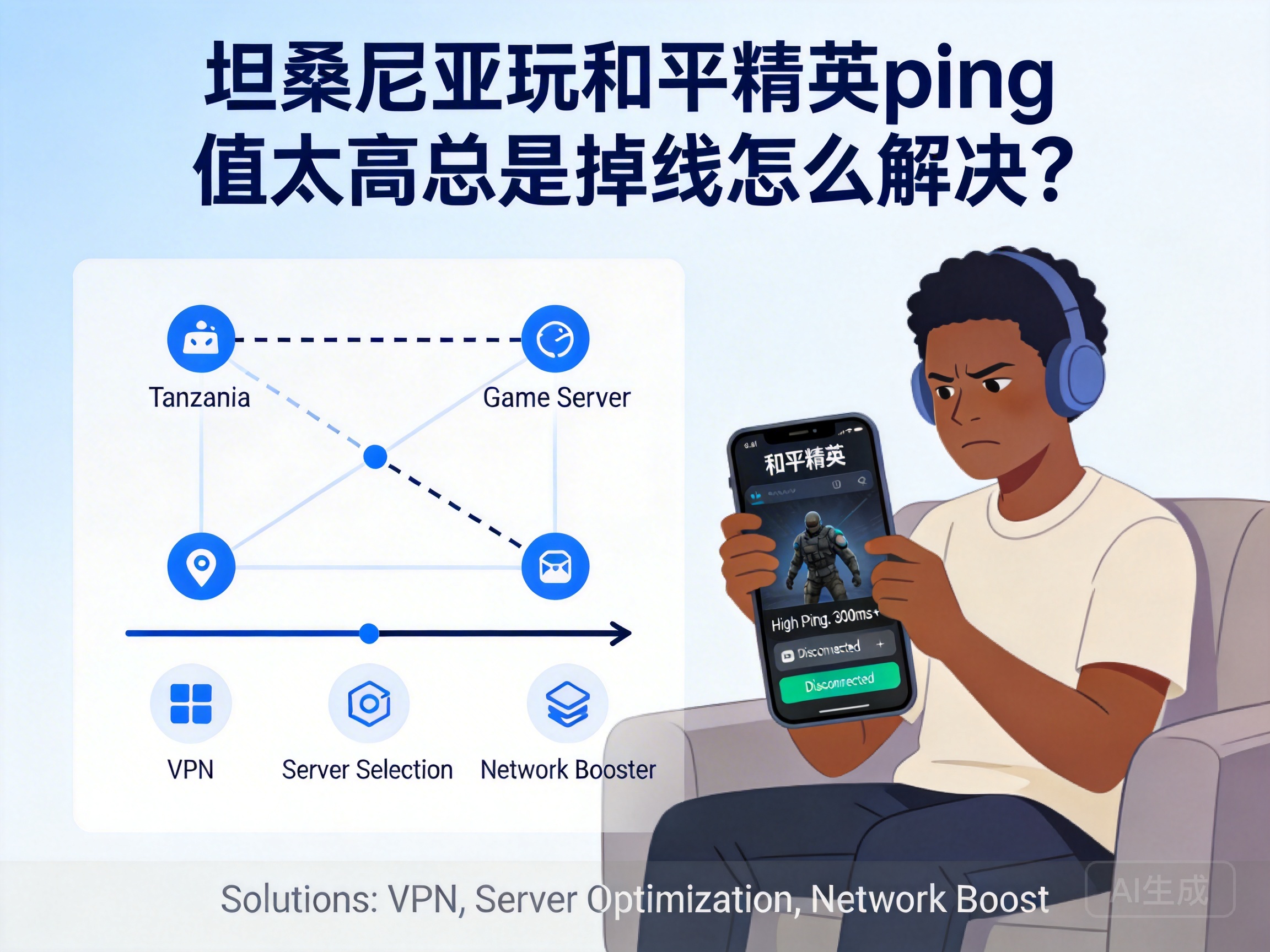 坦桑尼亚玩和平精英ping值太高总是掉线怎么解决？