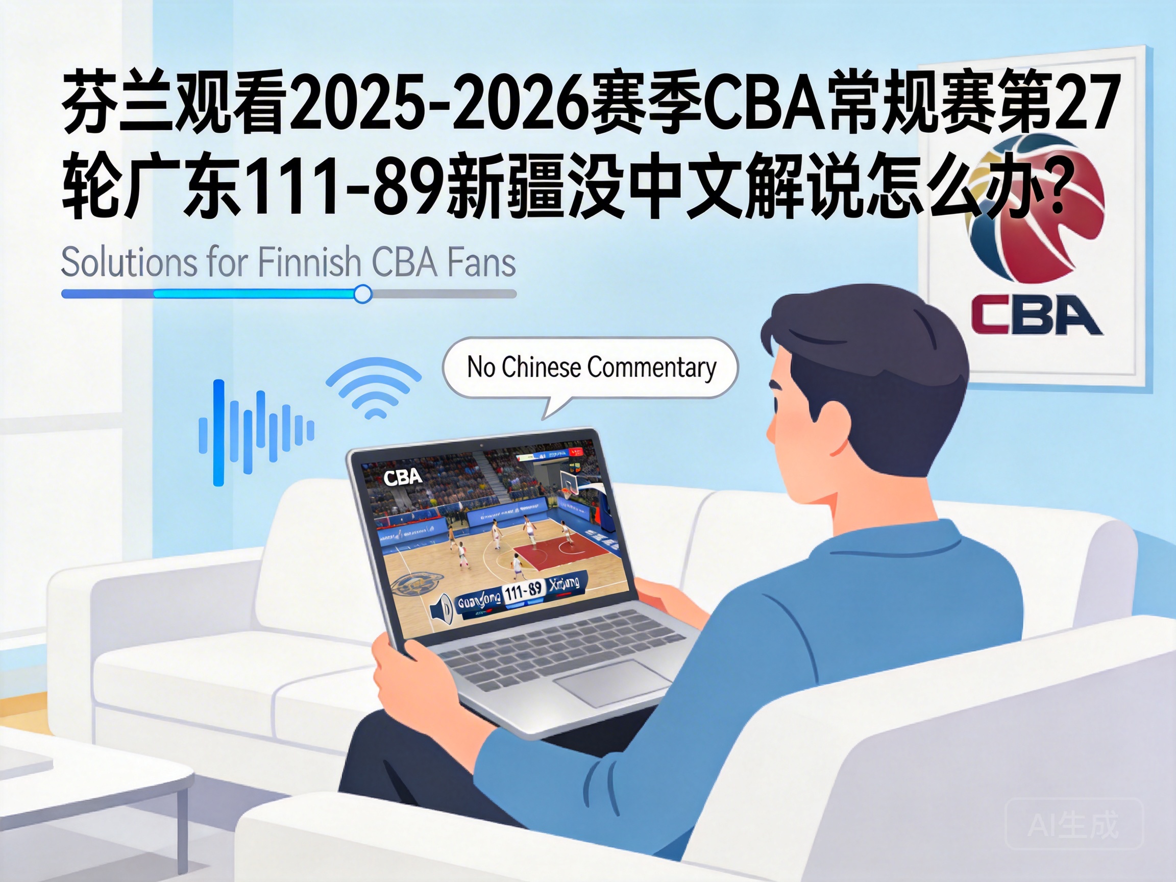 芬兰观看2025-2026赛季CBA常规赛第27轮广东111-89新疆没中文解说怎么办？