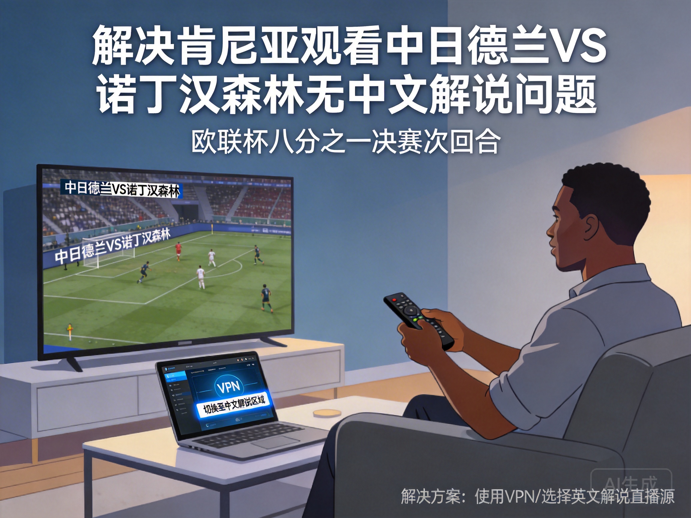 肯尼亚观看欧联杯八分之一决赛次回合中日德兰VS诺丁汉森林没有中文解说怎么解决？