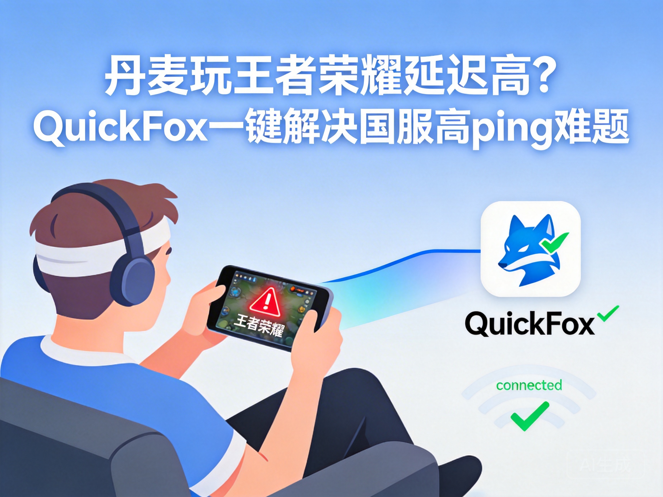 丹麦玩王者荣耀延迟高？QuickFox一键解决国服高ping难题