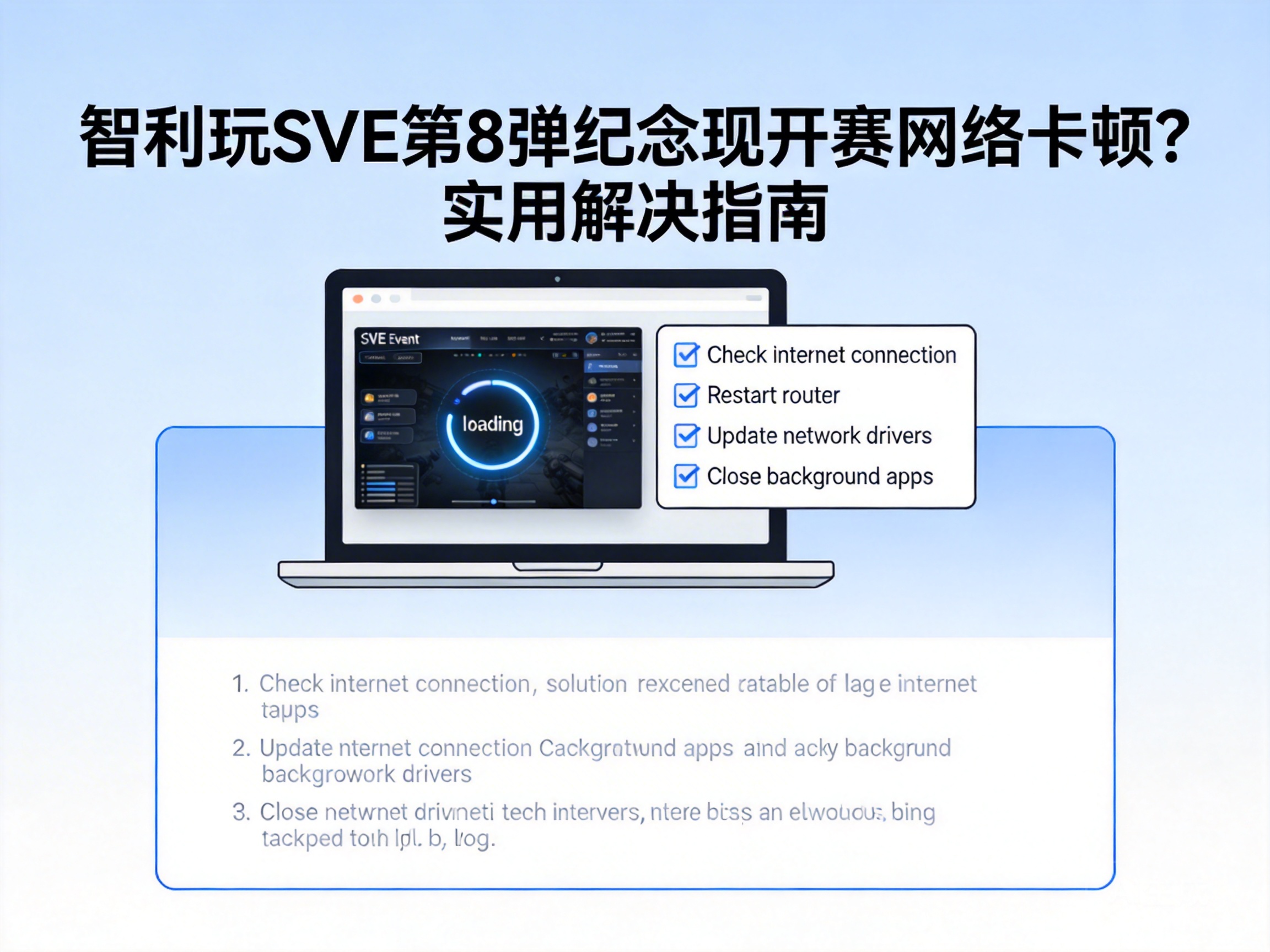 智利玩SVE第8弹纪念现开赛网络卡顿?实用解决指南