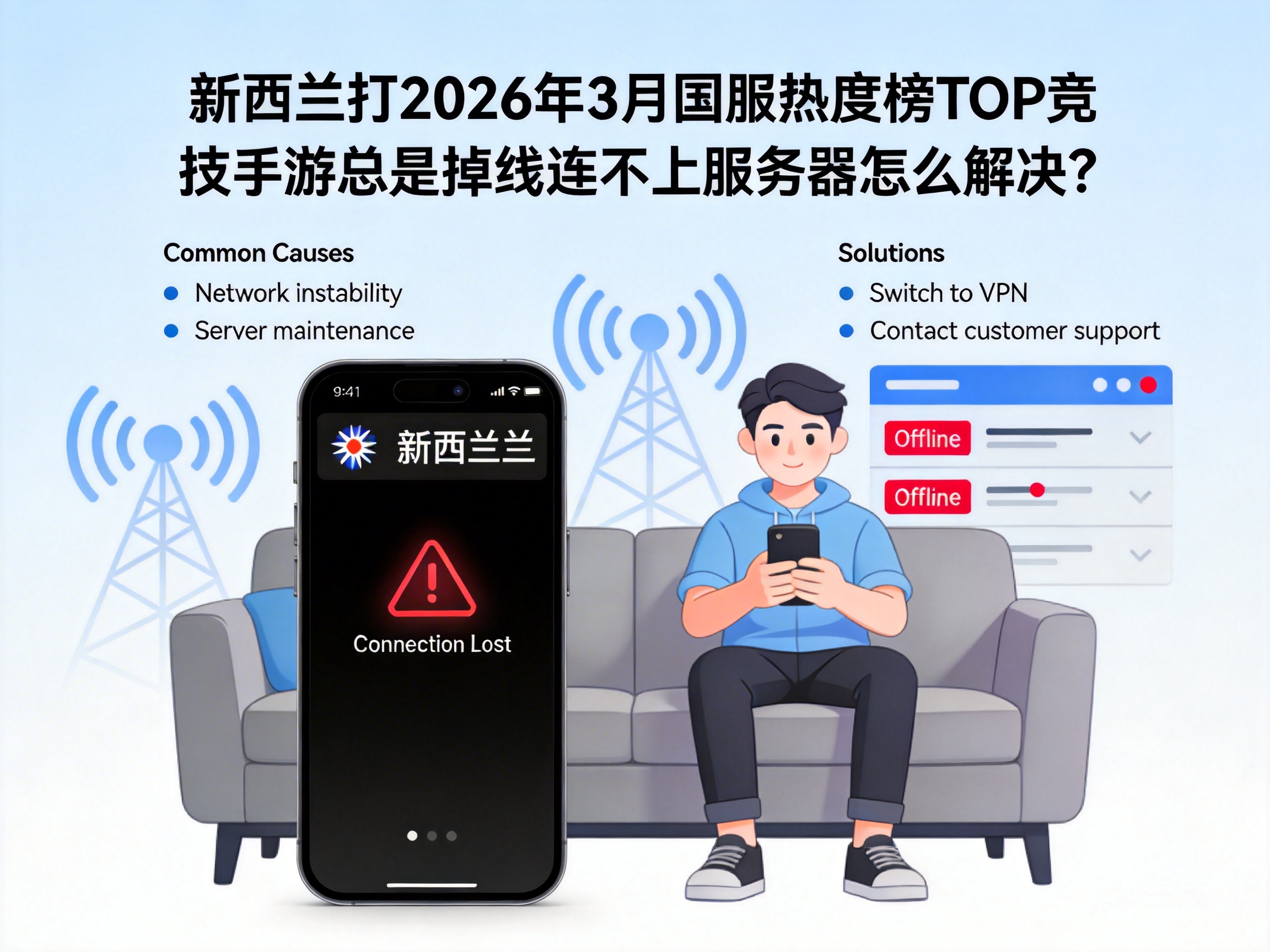 新西兰打2026年3月国服热度榜TOP竞技手游总是掉线连不上服务器怎么解决？