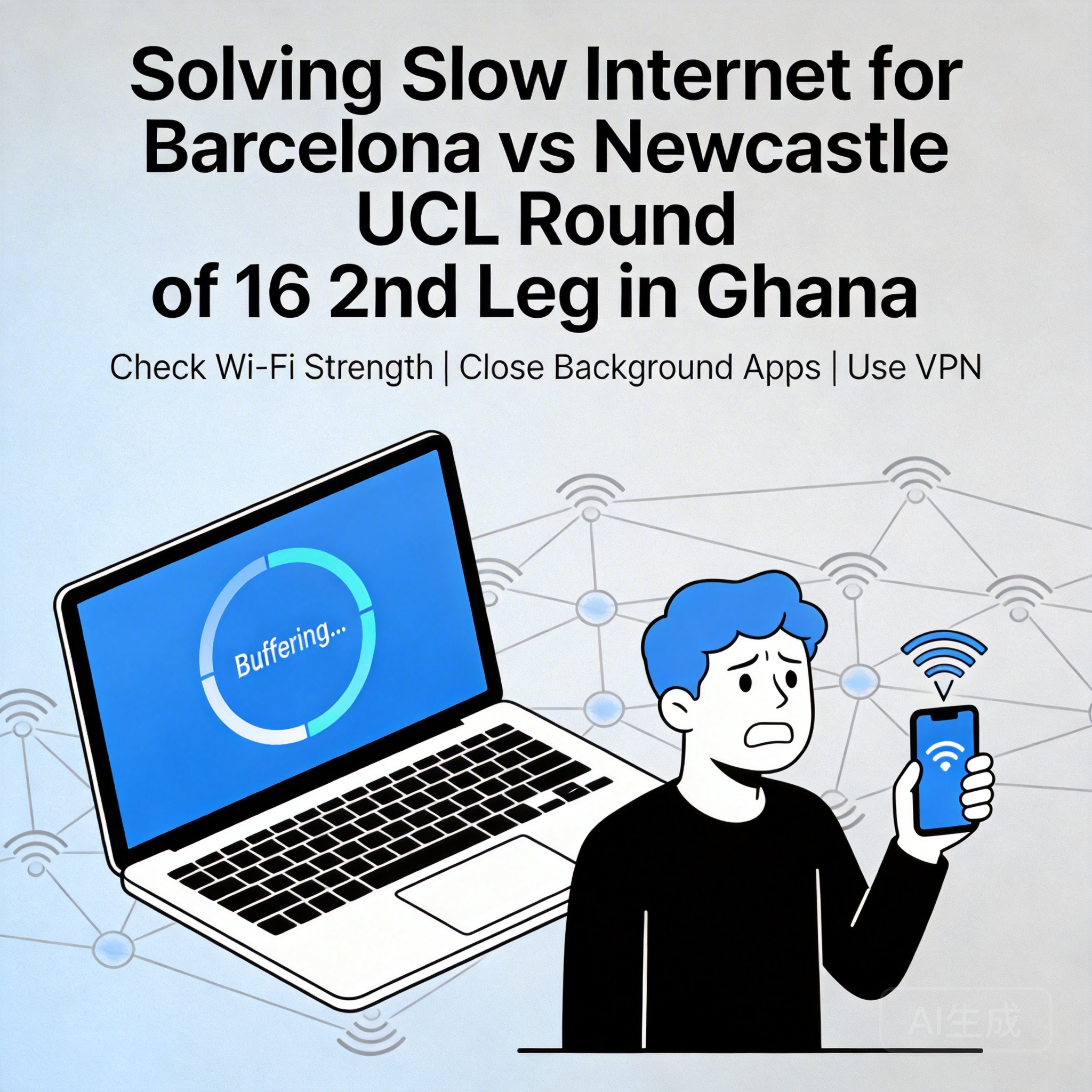 加纳观看欧冠八分之一决赛次回合巴萨vs纽卡斯尔联网络很卡加载慢怎么解决？