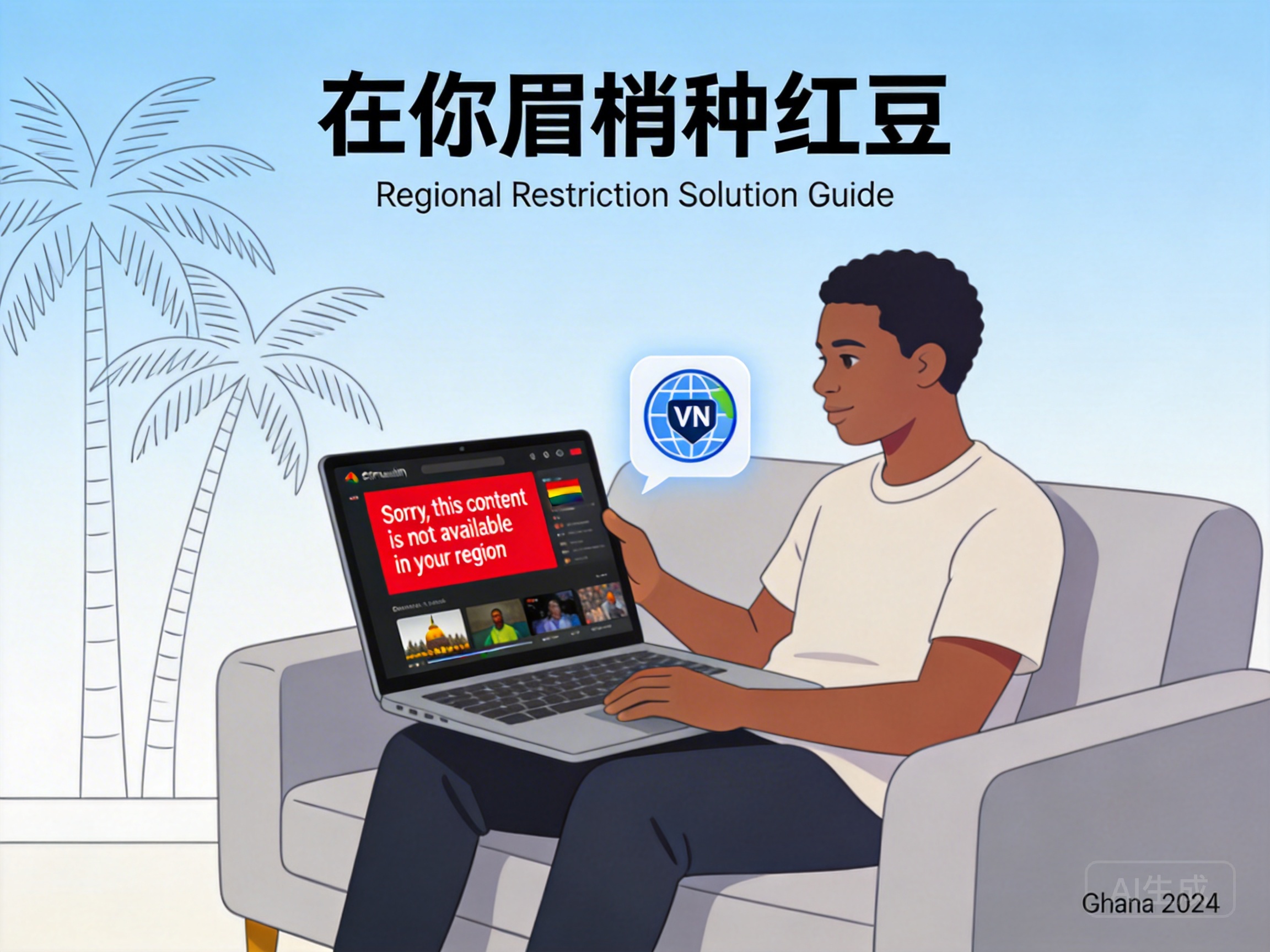 在加纳看《在你眉梢种红豆》被地域限制看不了怎么解决？