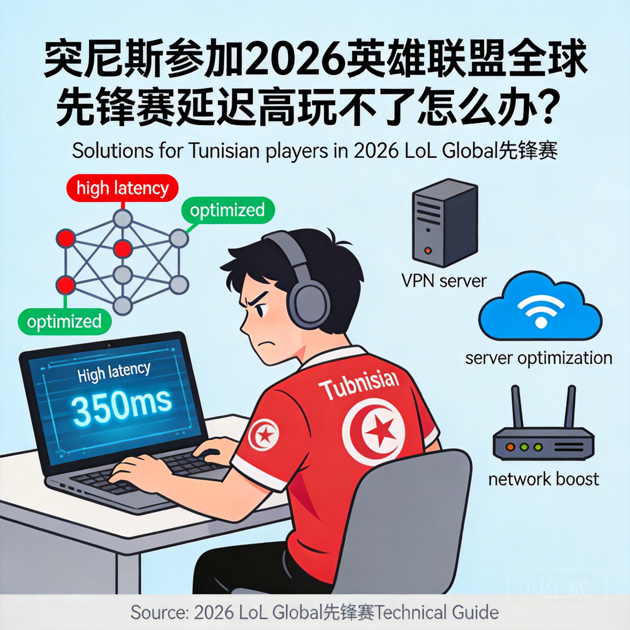 突尼斯参加2026英雄联盟全球先锋赛延迟高玩不了怎么办？