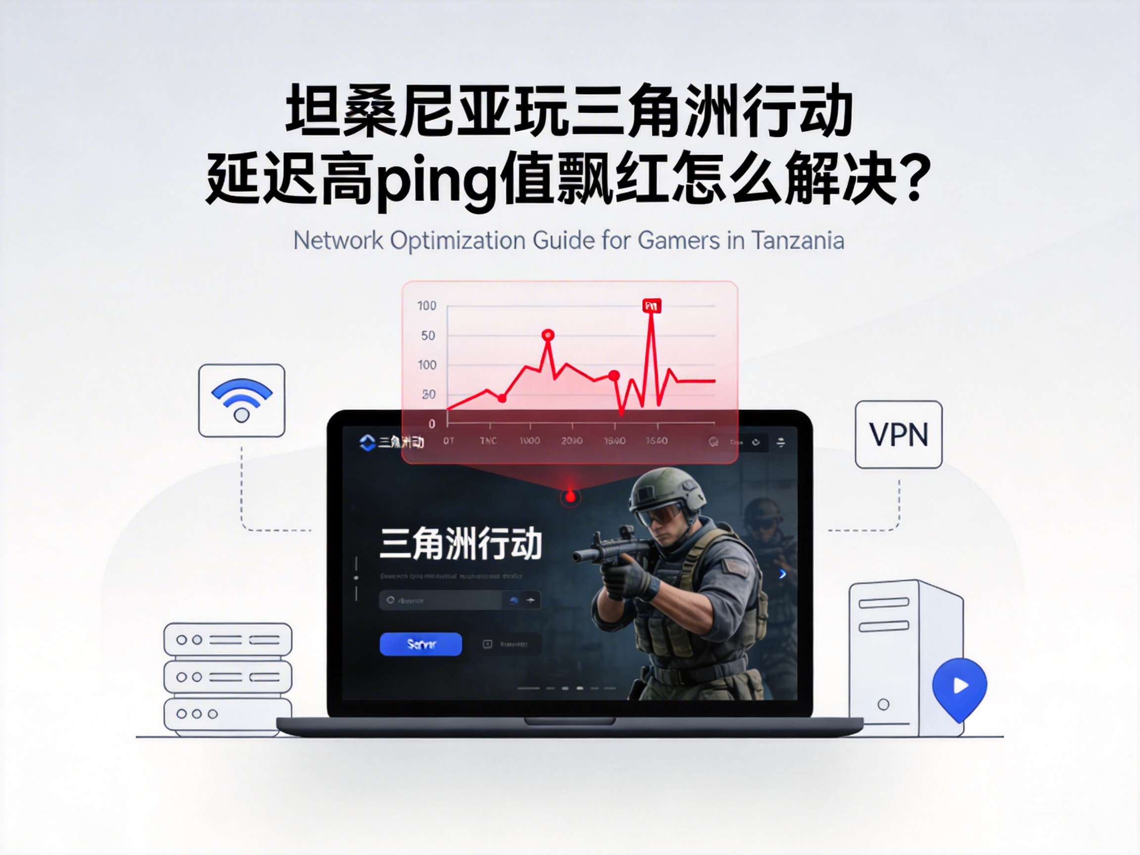 坦桑尼亚玩三角洲行动延迟高ping值飘红怎么解决？