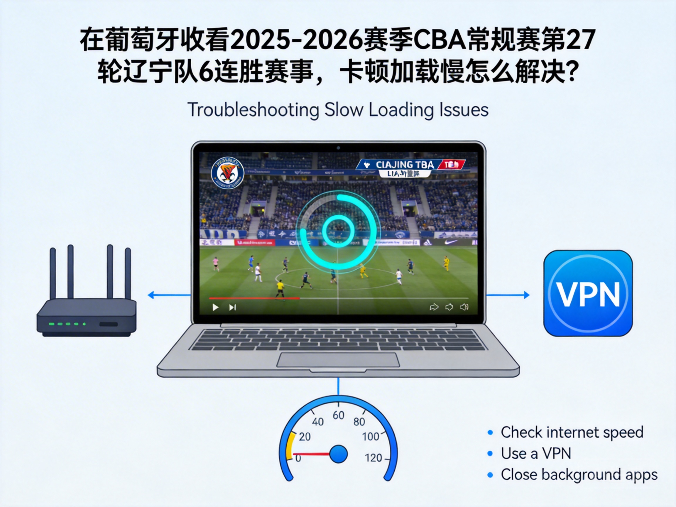 在葡萄牙收看2025-2026赛季CBA常规赛第27轮辽宁队6连胜赛事，卡顿加载慢怎么解决？