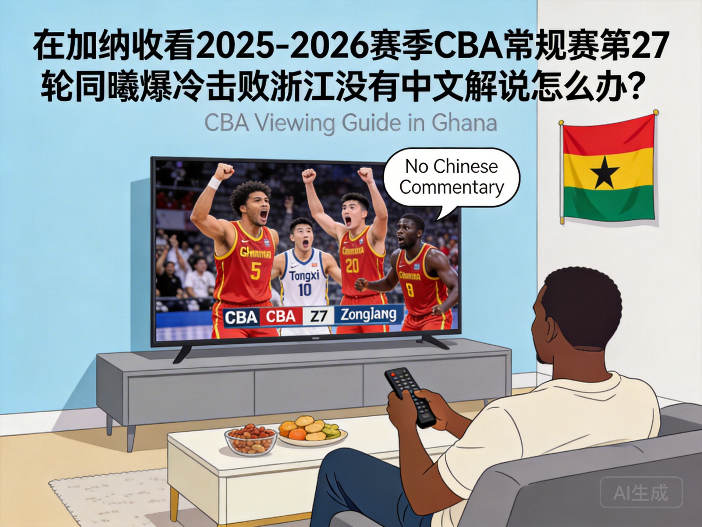 在加纳收看2025-2026赛季CBA常规赛第27轮同曦爆冷击败浙江没有中文解说怎么办？