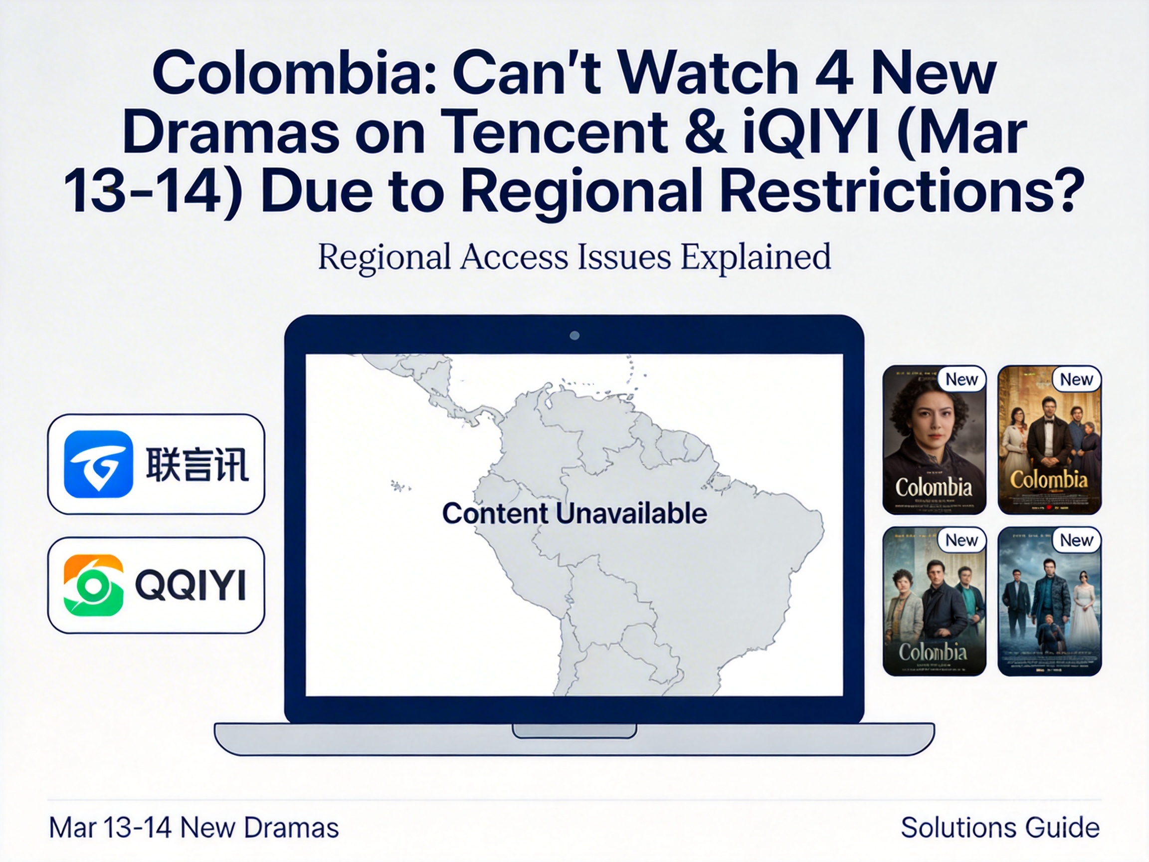 哥伦比亚追腾讯爱奇艺3月13-14日新上的4部剧看不了有地域限制怎么办？