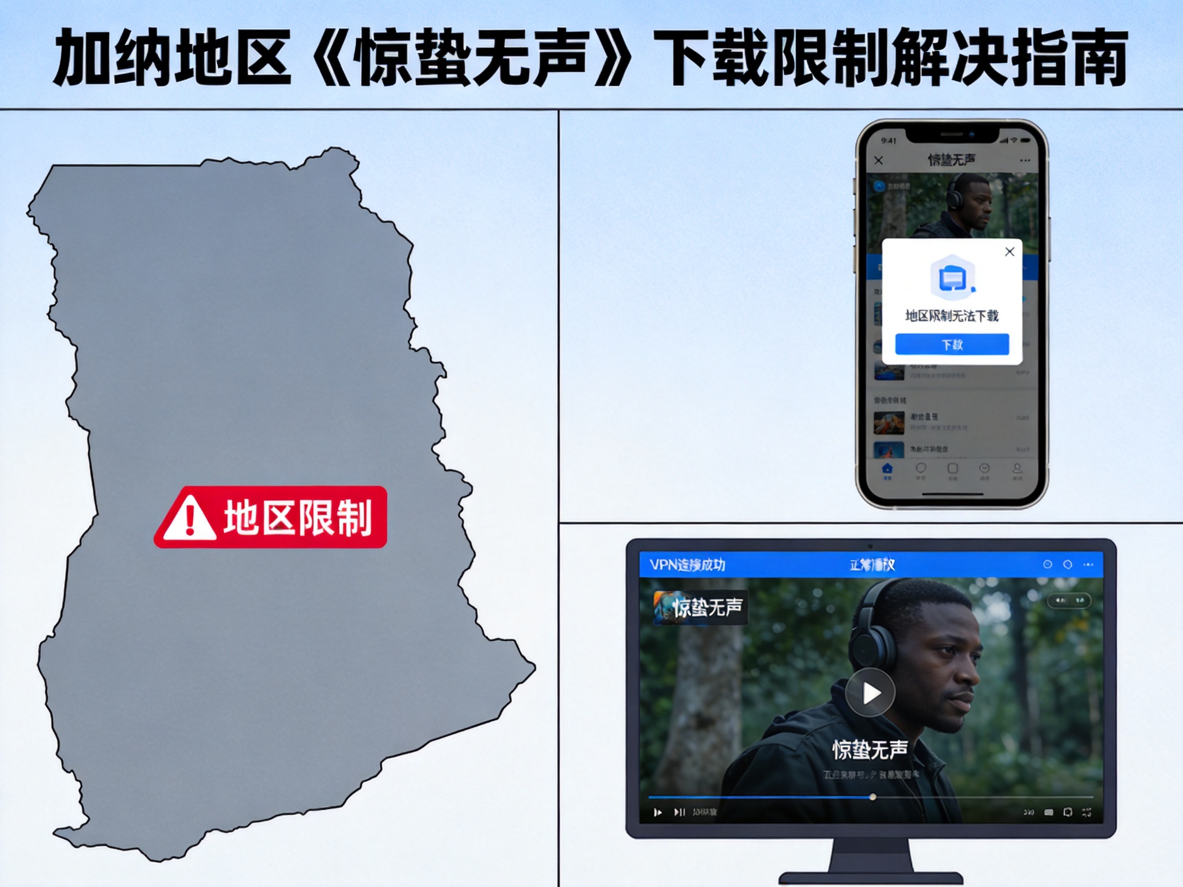 加纳下载《惊蛰无声》受地区限制？有没有办法正常看？