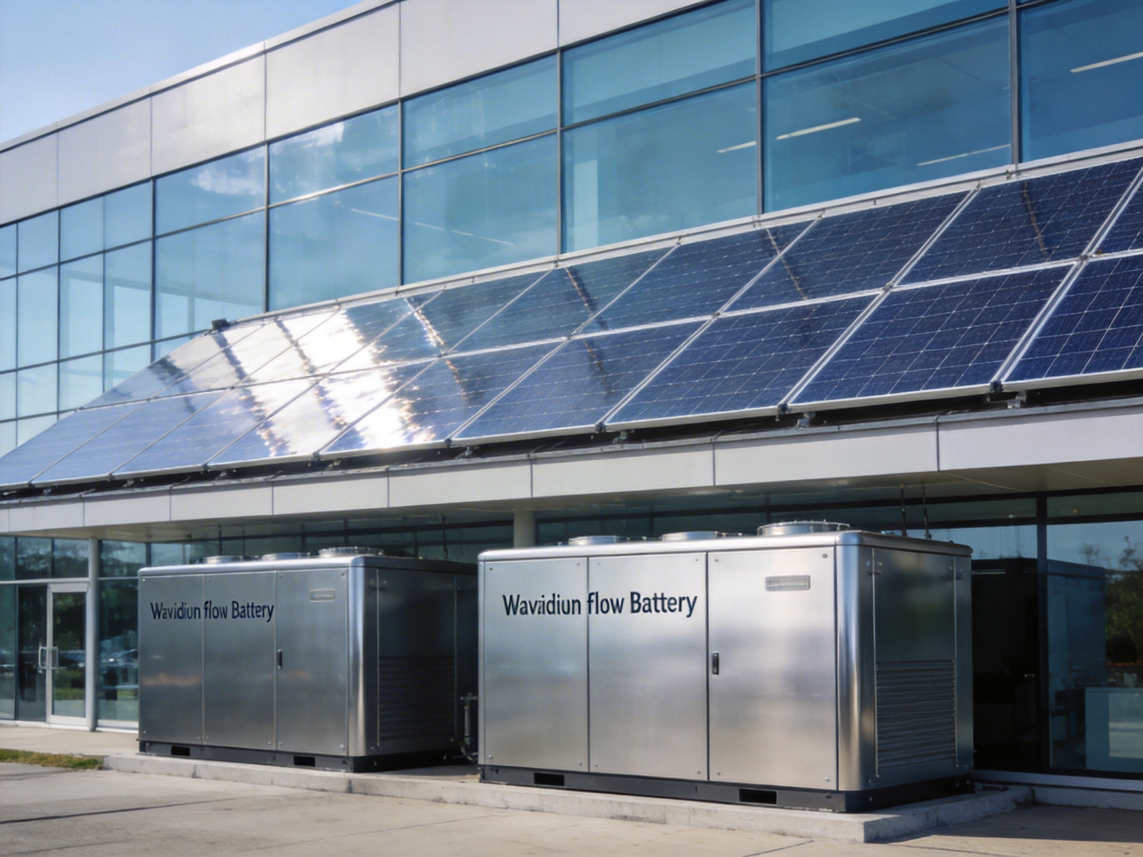 Commercial building rooftop with glass-glass solar panel installation showing bifacial technology
